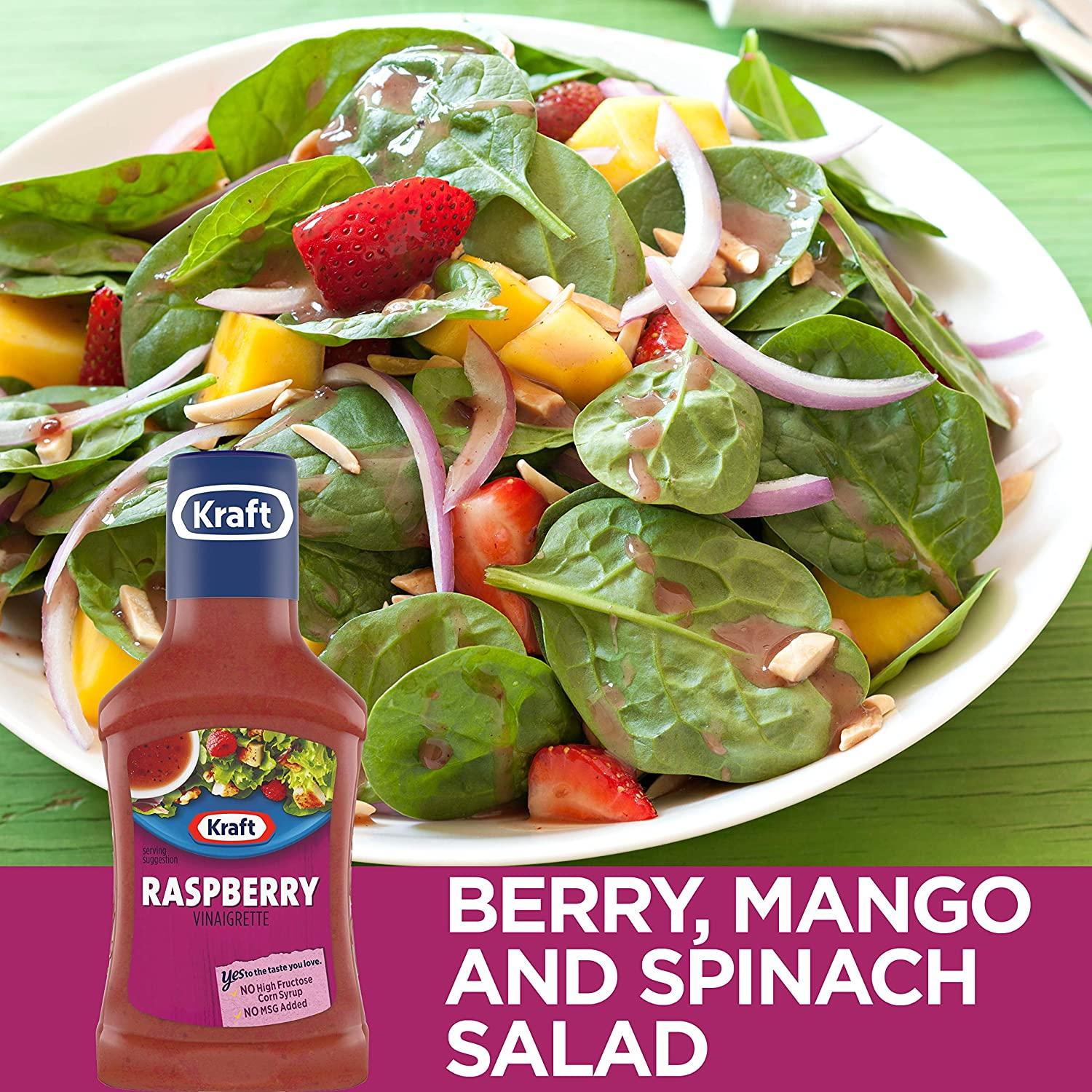 Kraft Raspberry Vinaigrette with Poppy Seeds Dressing, 8 fl oz Bottle