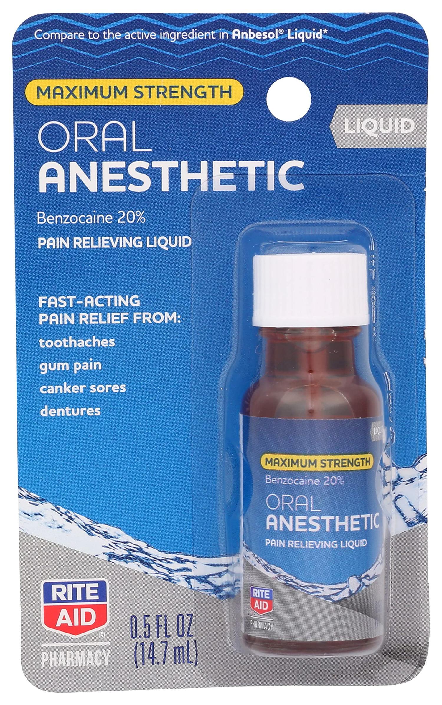 Rite Aid Maximum Strength Liquid Anesthetic Oral Pain Relief .5 fl oz