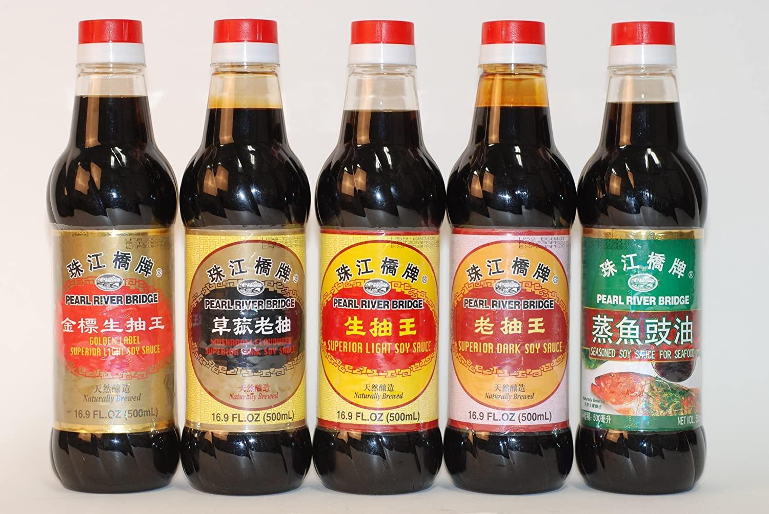 Pearl River Bridge Mushroom Flavored Superior Dark Soy Sauce, Plastic