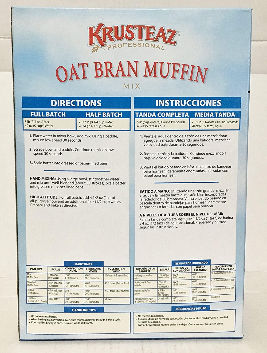 Krusteaz Oat Bran Muffin Mix 5 lb. Delicious and Easy to Bake