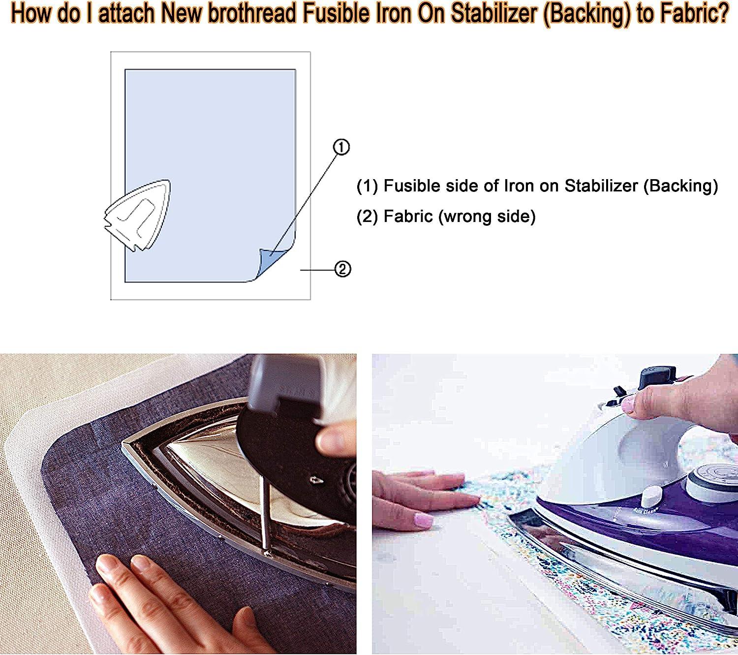New brothread Fusible Iron on Tear Away Machine Embroidery Stabilizer  Backing 12 x 25 Yd roll - Medium Weight 1.8 oz - 3 Options - Tear Away/Cut  Away/No Show Mesh Tearaway