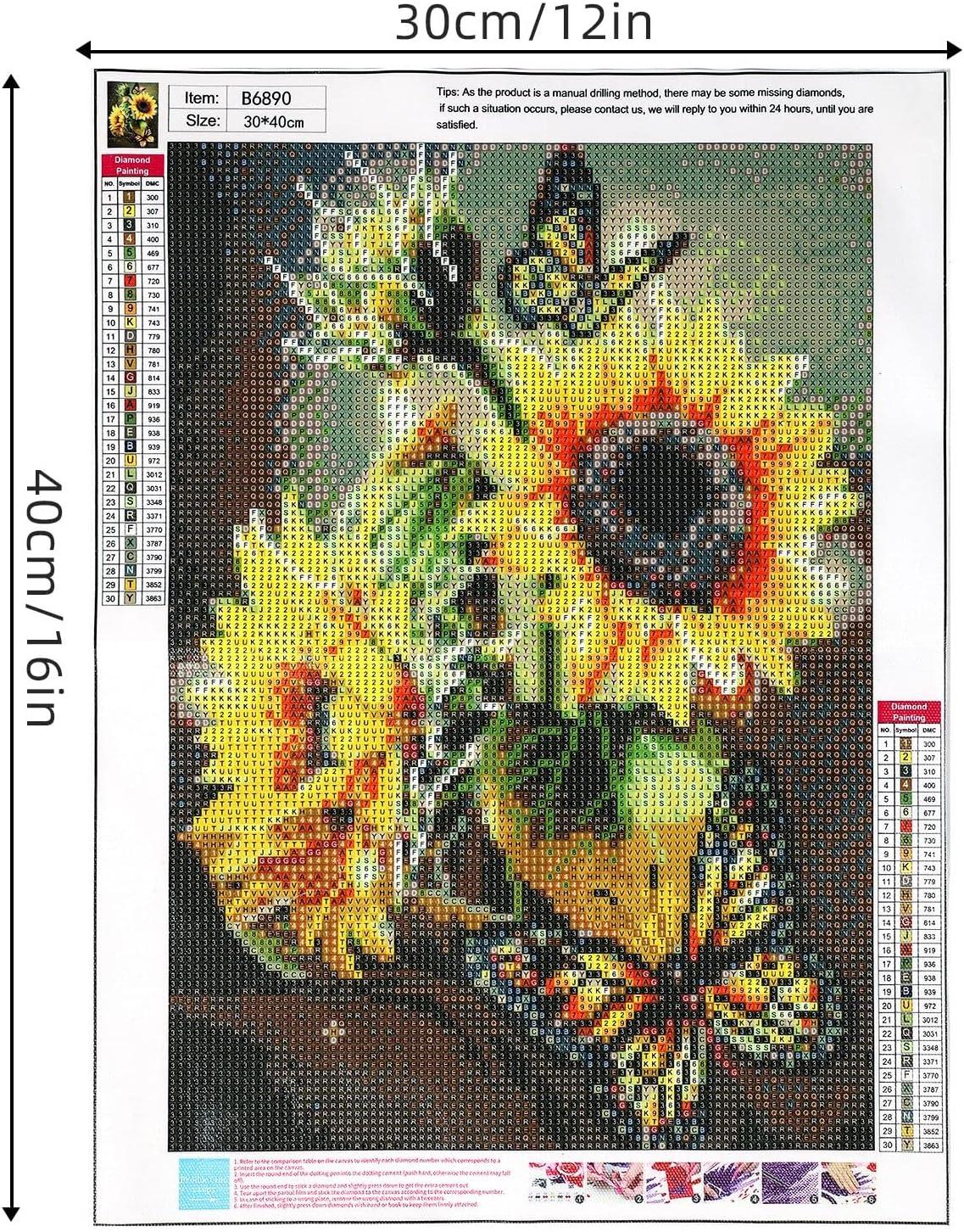 DPHERO Lovebirds Diamond Painting Kit 5D Voor Beginners & Volwassenen - Ronde Full Drill Bloemen & Vlinder Diamond Art DIY
