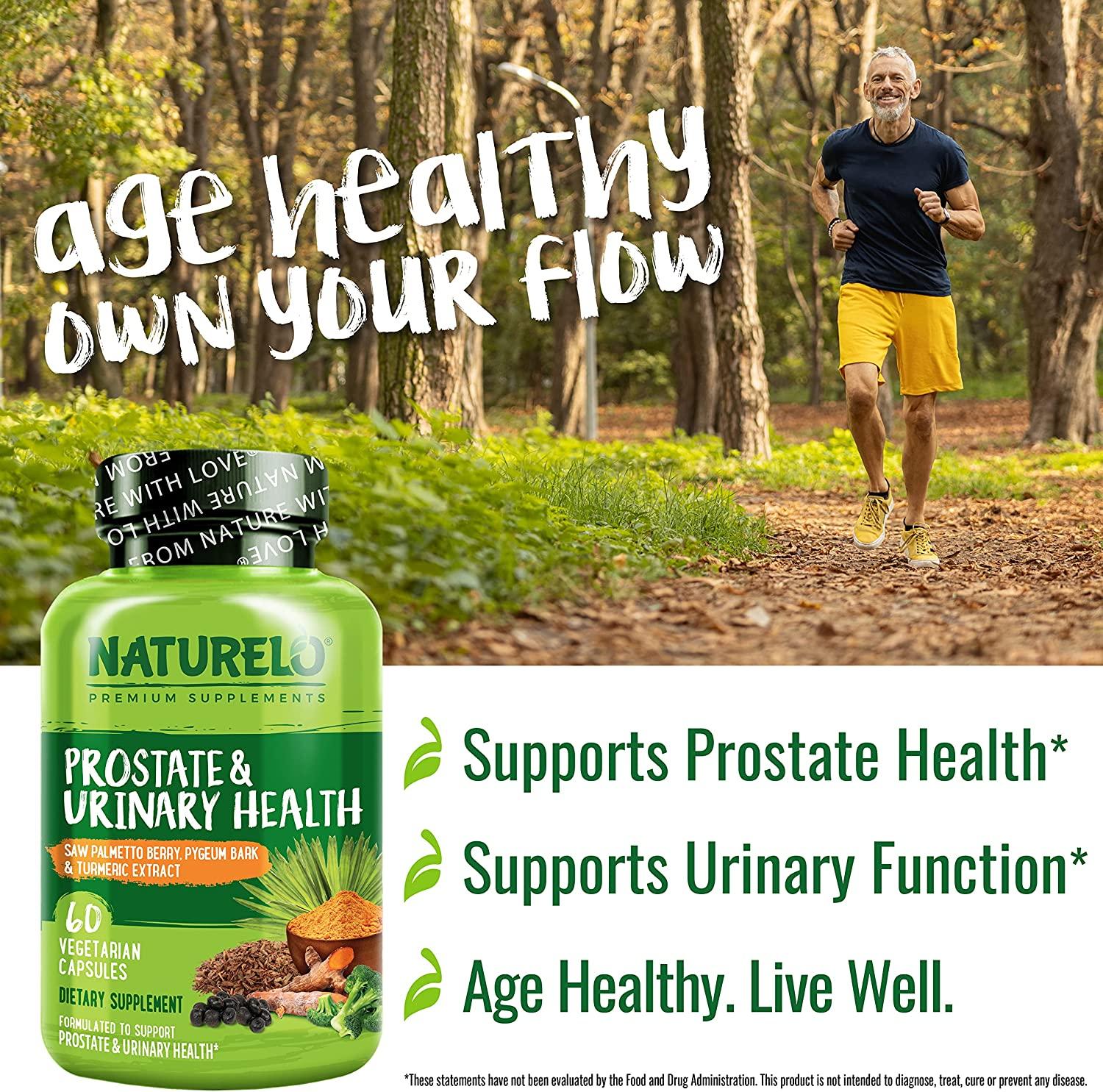 NATURELO Prostate & Urinary Health Formula Saw Palmetto, Pygeum