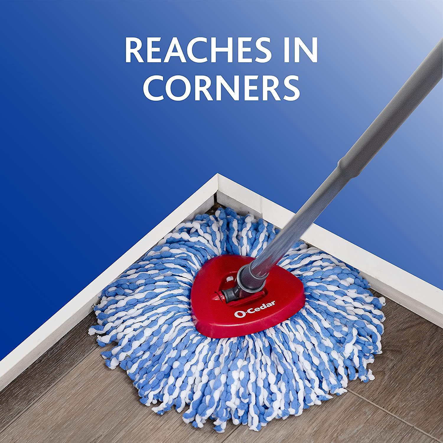 OCedar EasyWring RinseClean Microfiber Spin Mop & Bucket Floor Cleaning System with 2 Extra