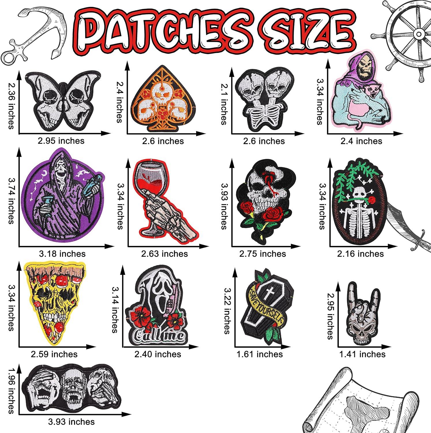 Gothic Patches On Clothes Iron On Patches For Clothing Stickers DIY Skull  Patch Hook Lopp Embroidery