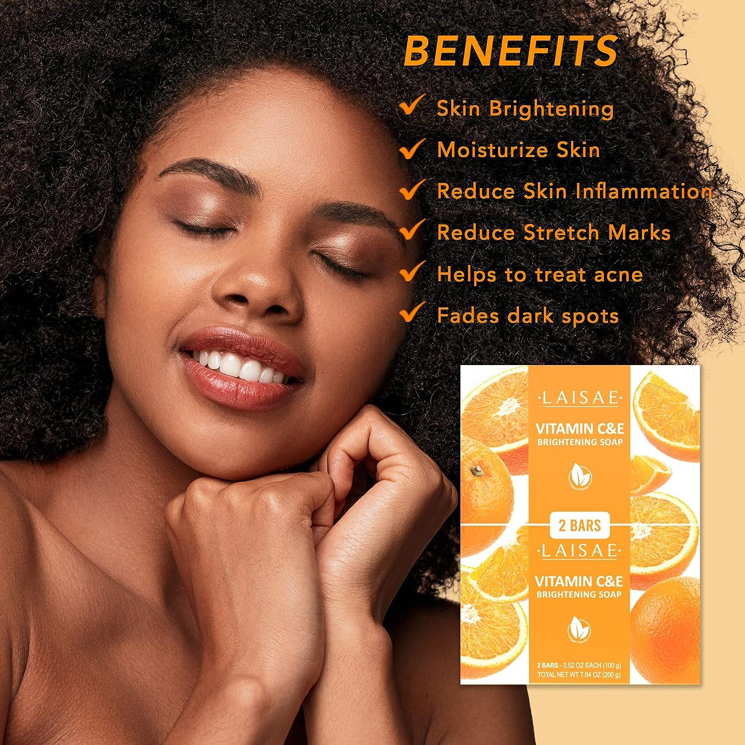 Laisae Vitamin C Brightening Soap for Dark Spots Moisturizing Shea
