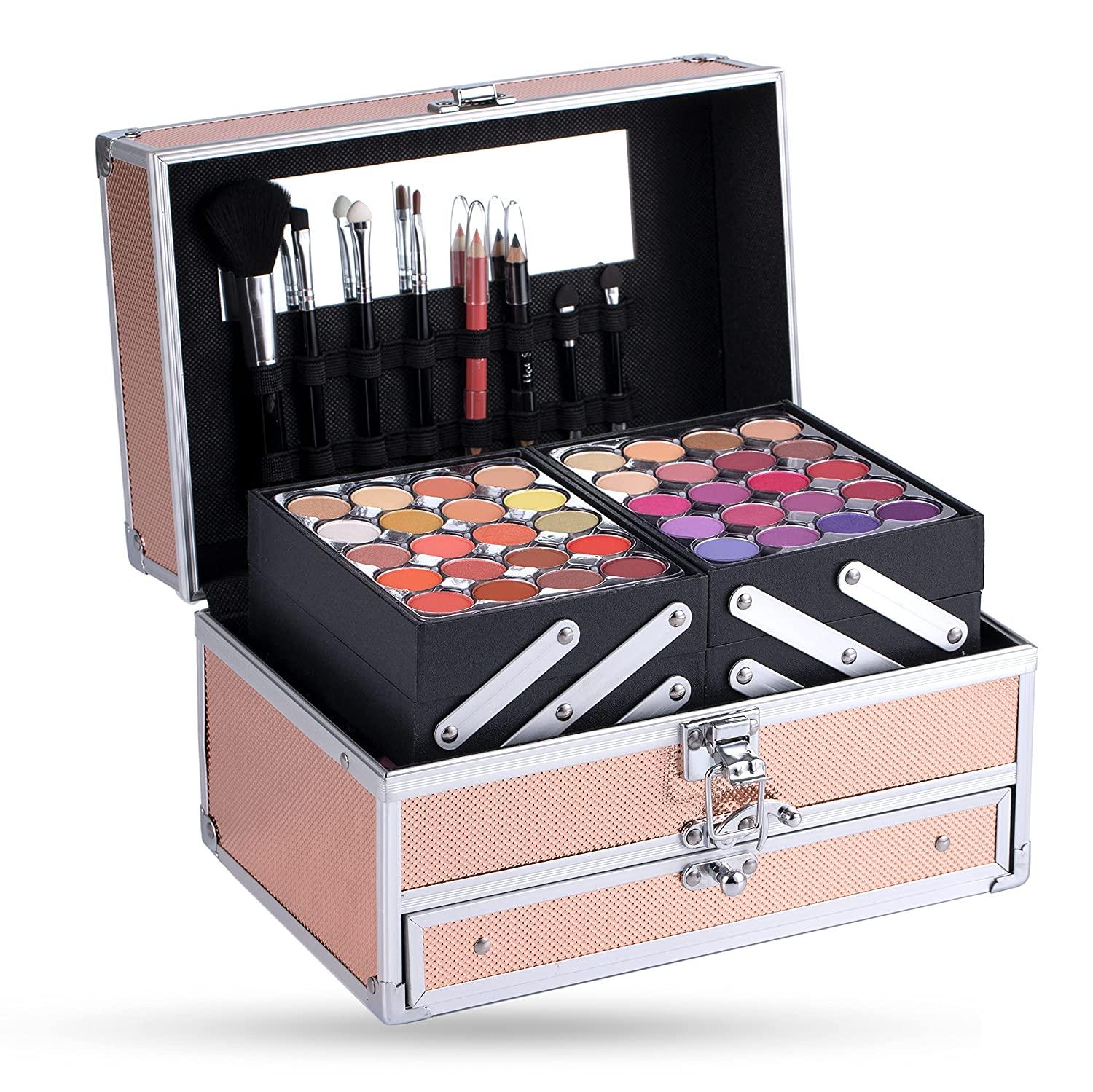 Hot Sugar Girls Makeup Kit for Teenagers Beginners Adults Professionals  with Reusable Trendy Rose Gold Cosmetic Box Includes Everything for A Full  Face Makeup Eyeshadow Lip Gloss Blush Brush Lipstick