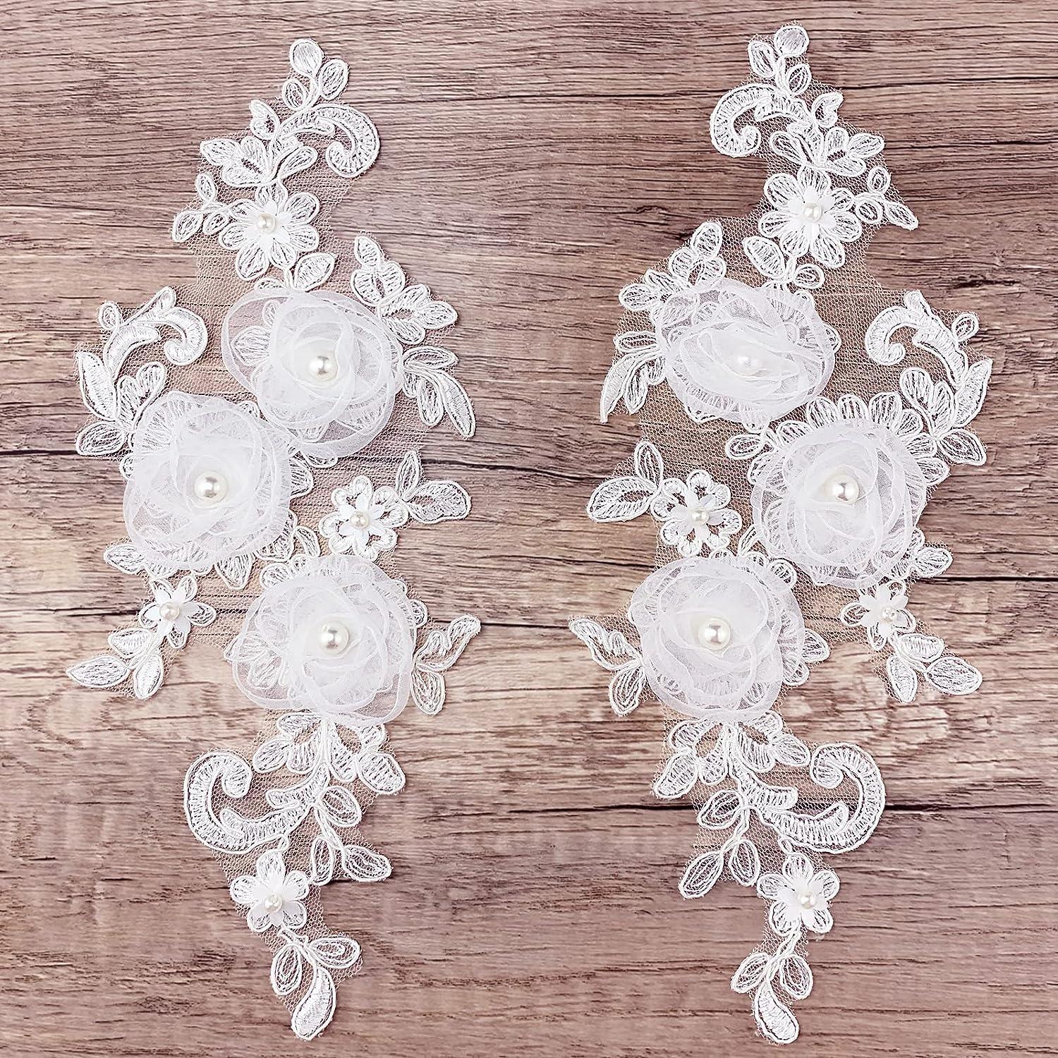 200 White Organza Daisy Pearl Bridal Appliques - Sew-On Flower Embellishments For Wedding Decor Doll Dress Decoration Appliques 200 White Organza Daisy Pearl Bridal Appliques - Sew-On Flower Embellishments For Wedding Decor Doll Dress Decoration Appliques