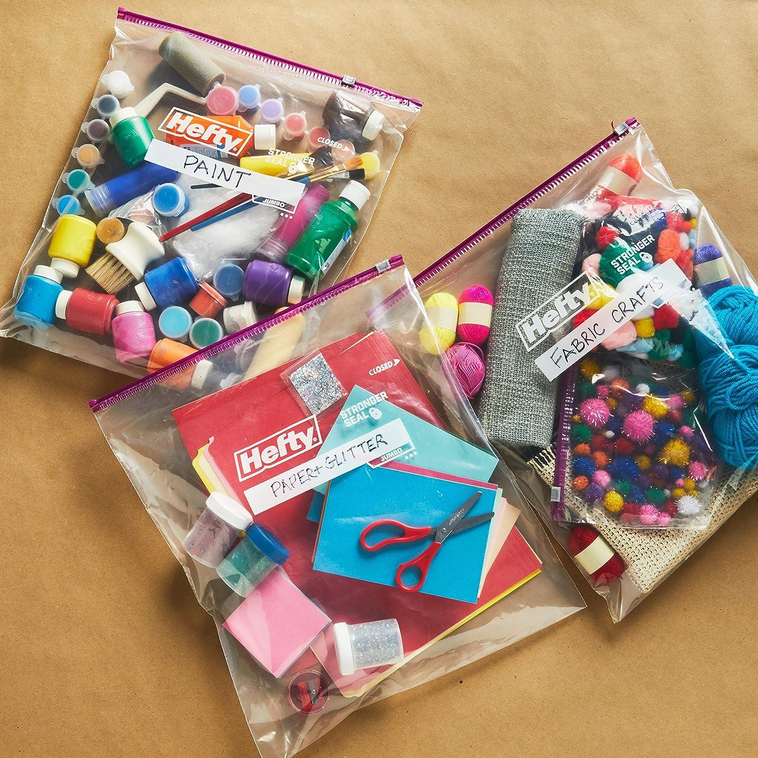 Hefty Slider Jumbo Storage Bags, 2.5 Gallon Size, 12 Count