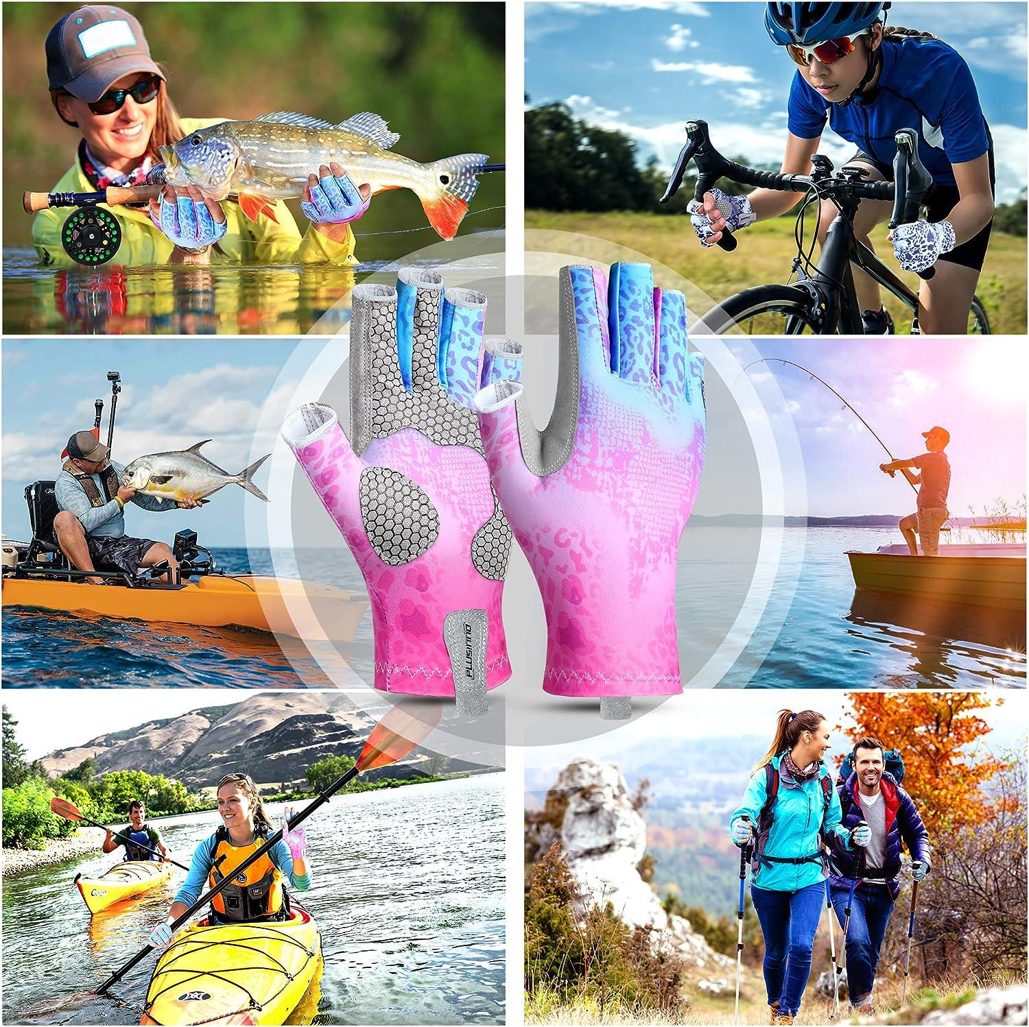 PLUSINNO Fishing Gloves, UPF50+ Sun Gloves UV Protection Kayak Gloves Sun  Protection Gloves Men Women for Kayaking, Hiking, Paddling, Driving, Rowing  Pink S/M