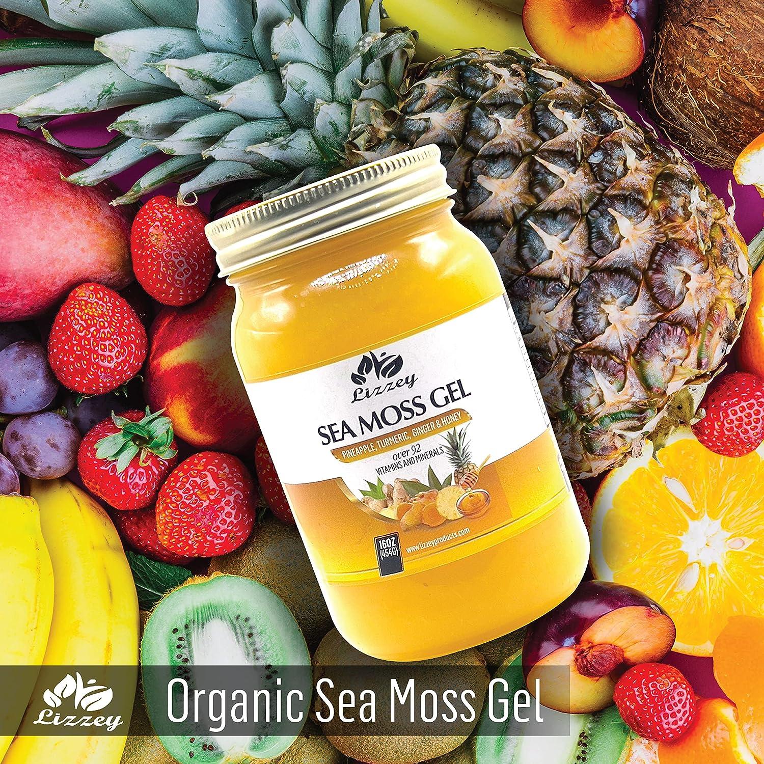 Lizzey Organic Pineapple Sea Moss Gel with Turmeric & Ginger