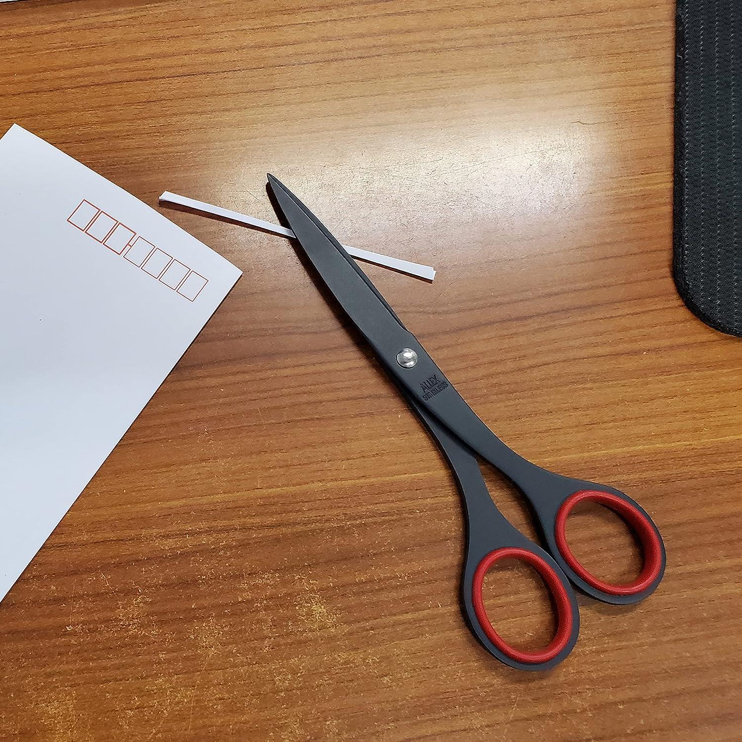 ALLEX Black Office Scissors for Desk Medium 6.5 All Purpose Non