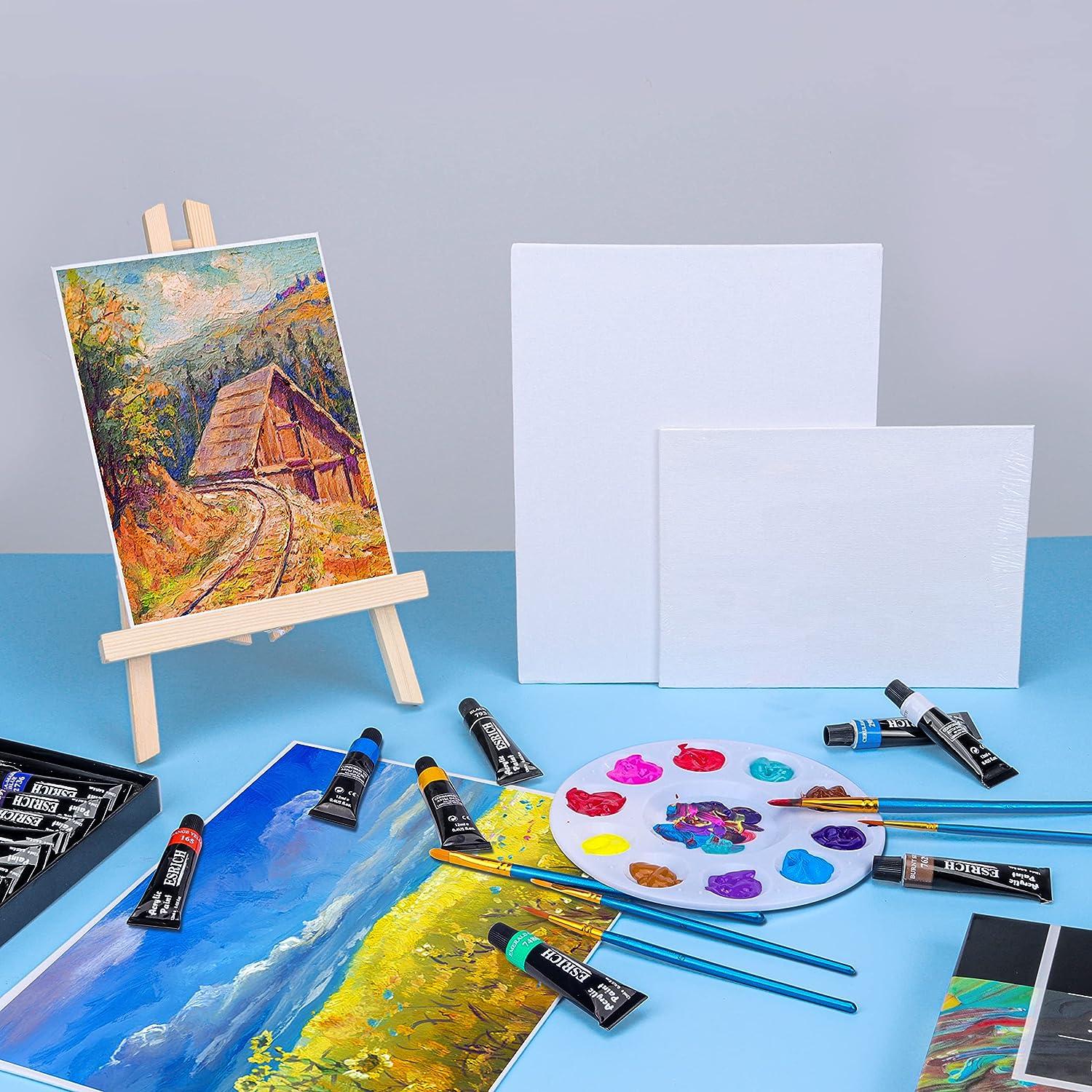 27 Pc Kids Art Set: Non-toxic Paints, Canvases, Brushes, Easel