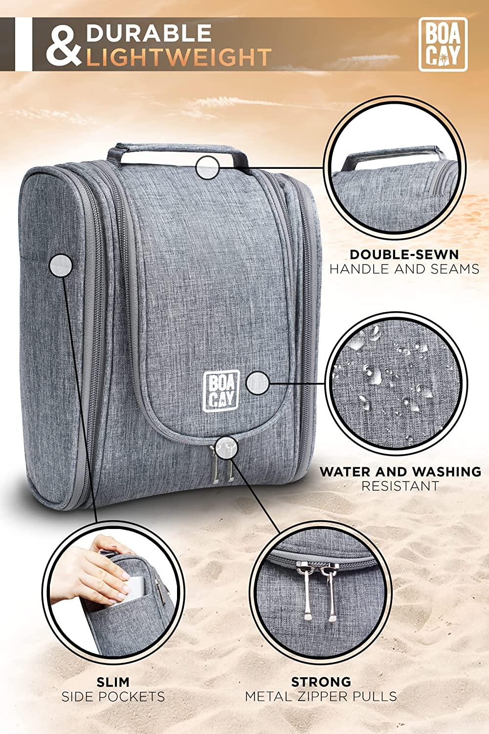 BOACAY Hanging Travel Toiletry Bag for Women and Men Makeup and