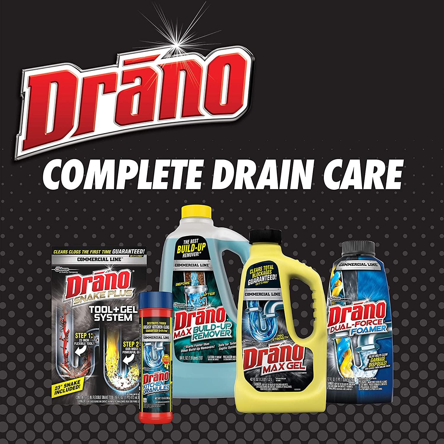 Drano Gel Drain Clog Remover and Cleaner 16oz and Snake Plus Tool 16