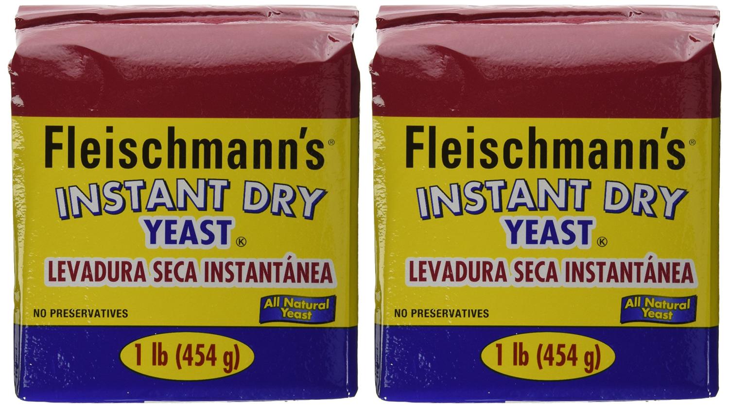 Fleischmann's Instant Yeast 2/16 oz. Bags 16 Ounce (Pack of 2)