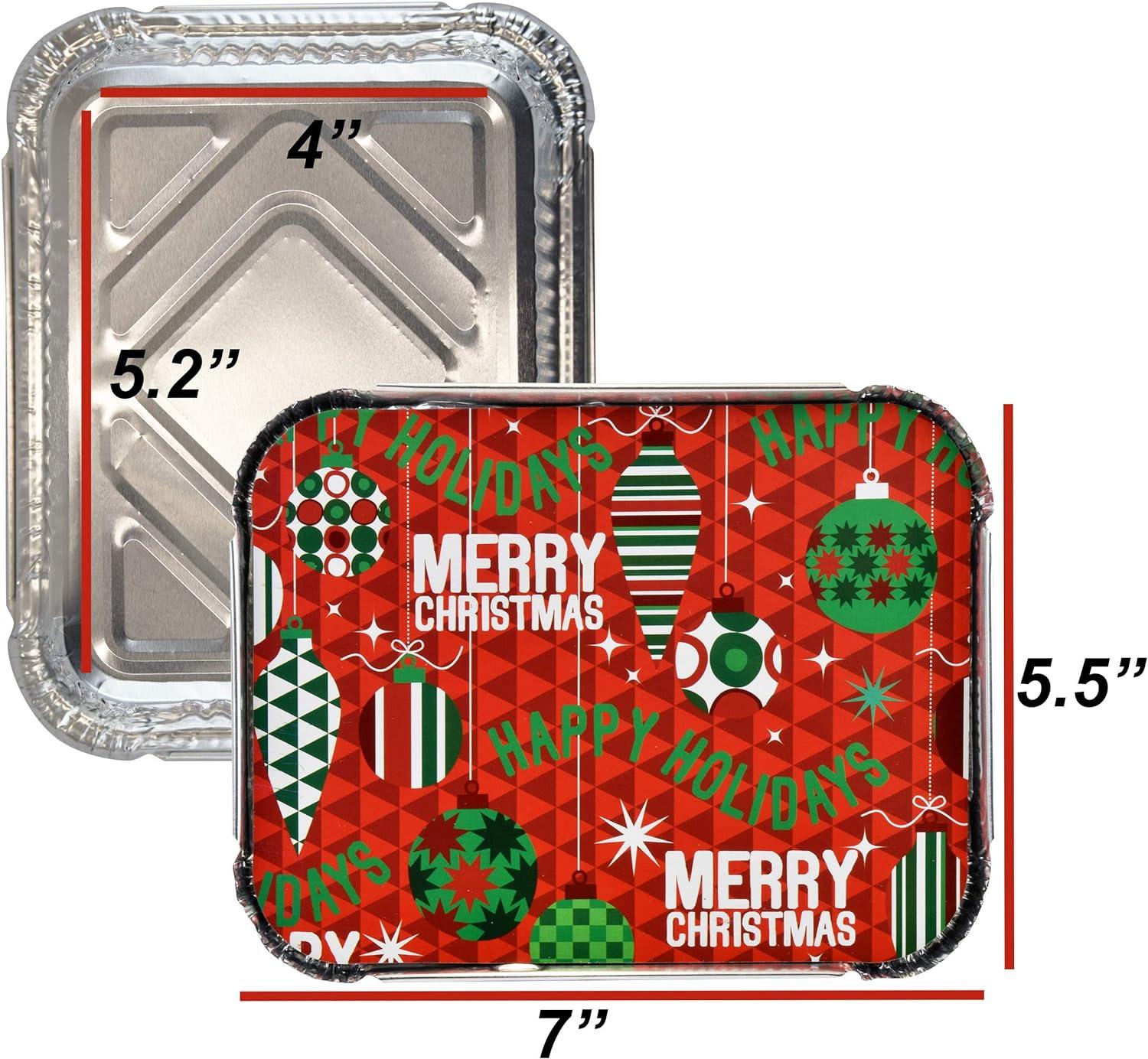 Christmas Aluminum Pans With Lids, Aluminum Food Containers, For