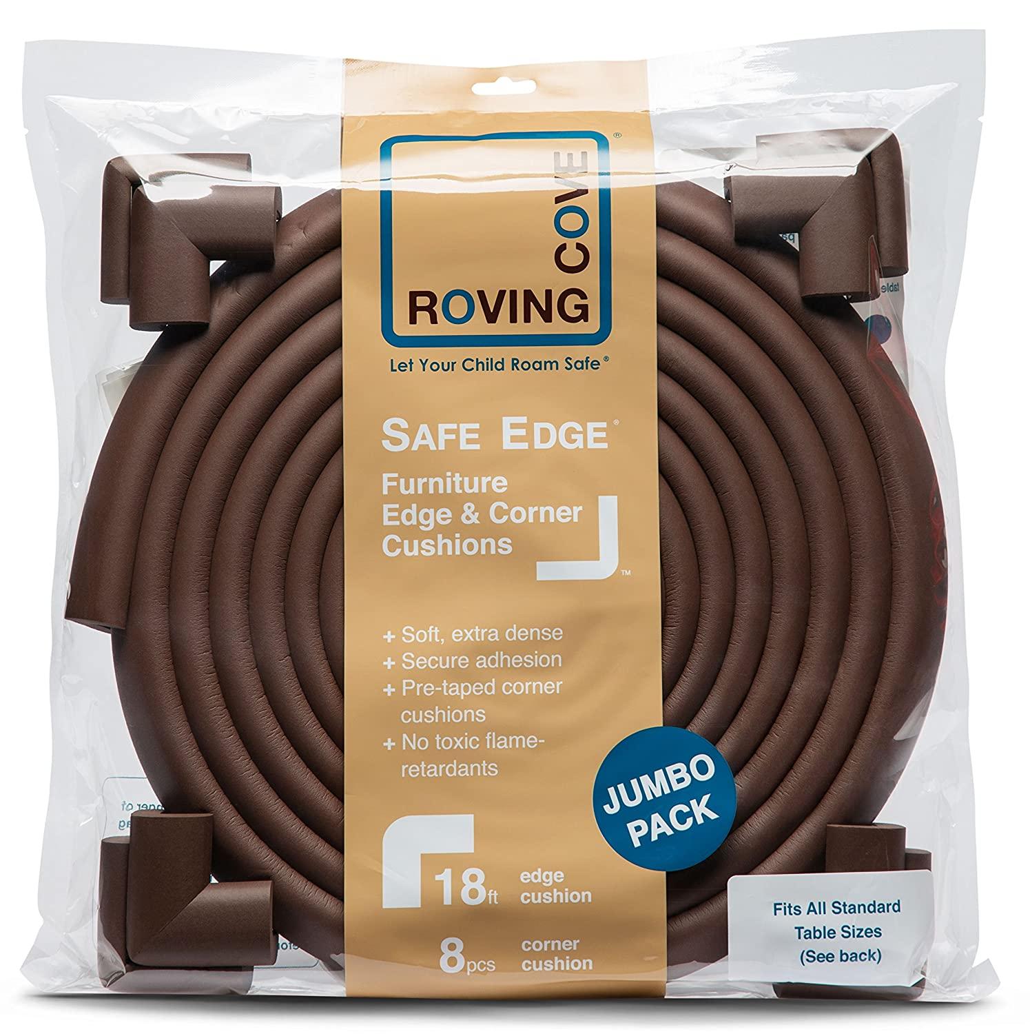 Roving Cove HeftyFit Corner Protectors for Baby Proofing, 4 Large Corners,  Onyx Black