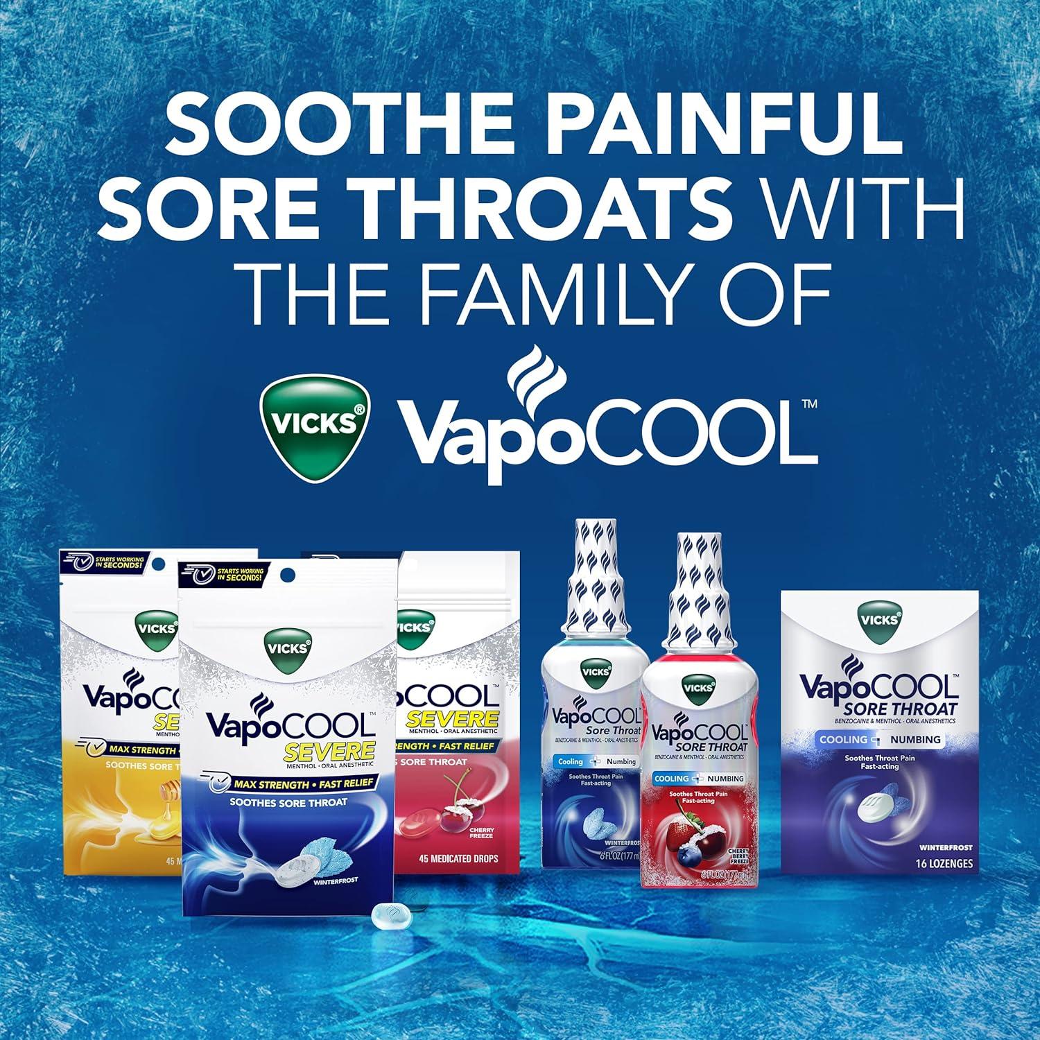 Vicks VapoCool Sore Throat Lozenge Relieves Painful Sore Throat and