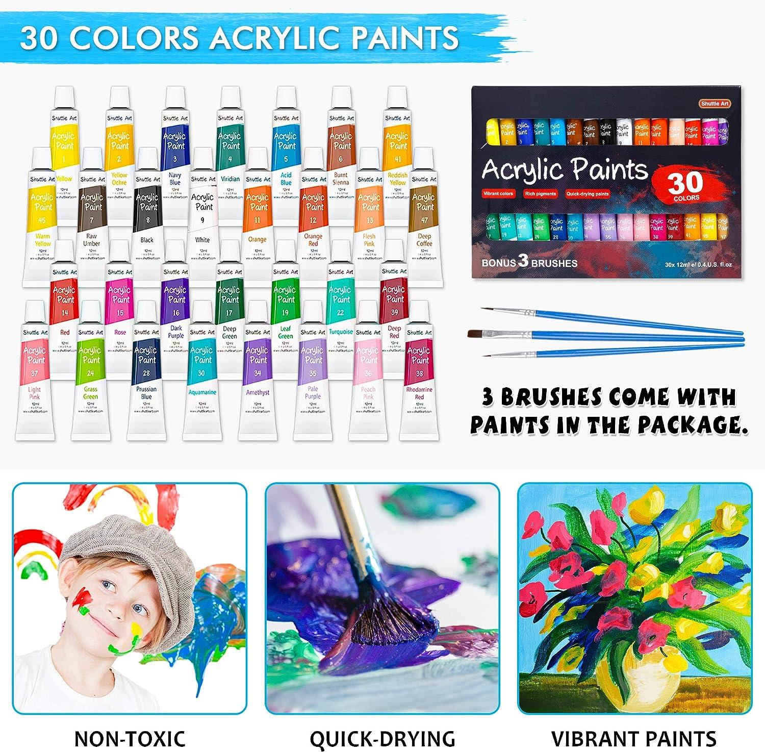 Paint Easel Kids Art Set - 28-Piece Acrylic Painting Supplies Kit