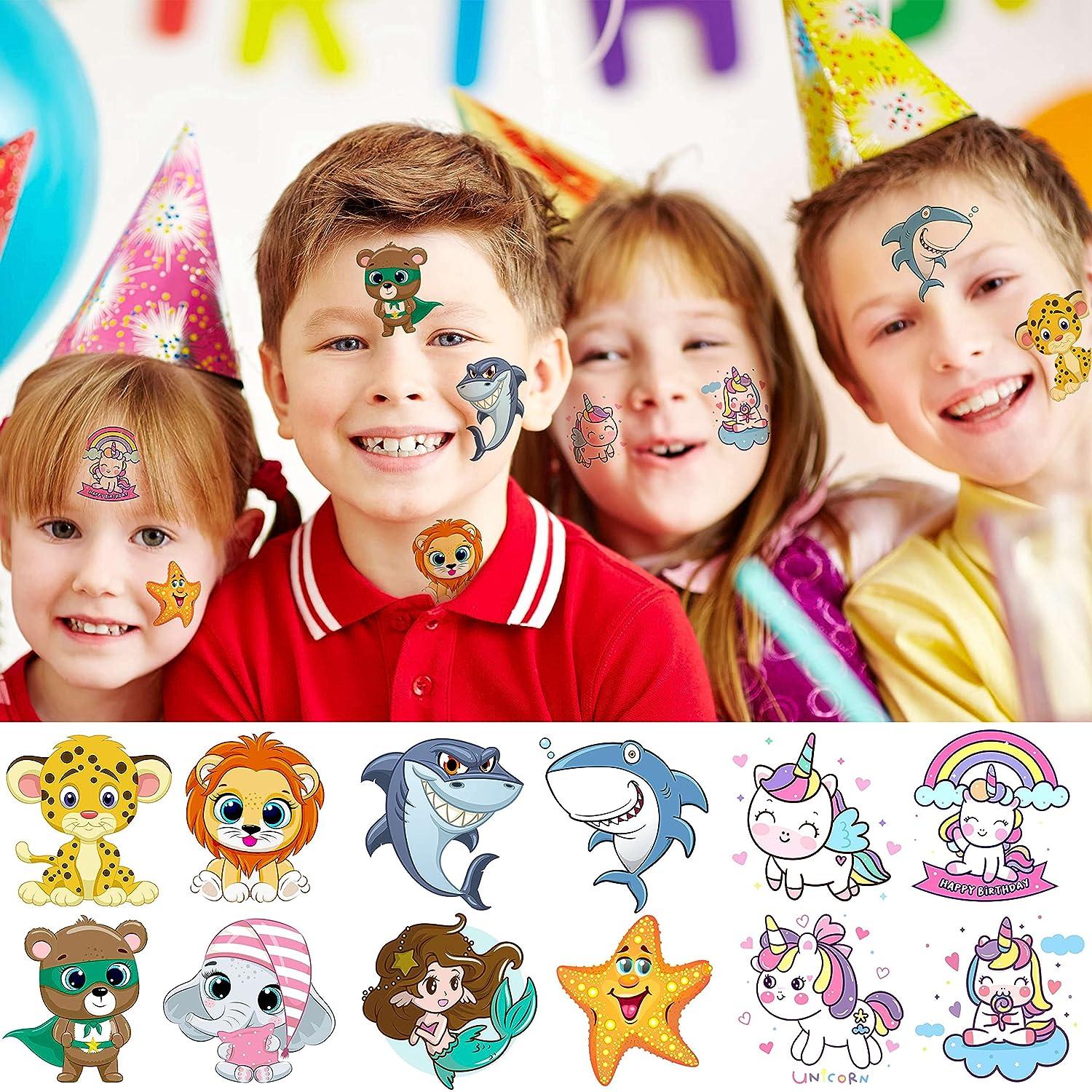 Rejaski 50 PCS Cute Animals ZOO Kids Temporary Tattoos For Girls Butterfly  Mermaid Unicorn 3D Cartoon Fake Tattoos For Child Toddler Boys Teen Fun  Small Tatoo Party Favor Sets Supplies Decoration