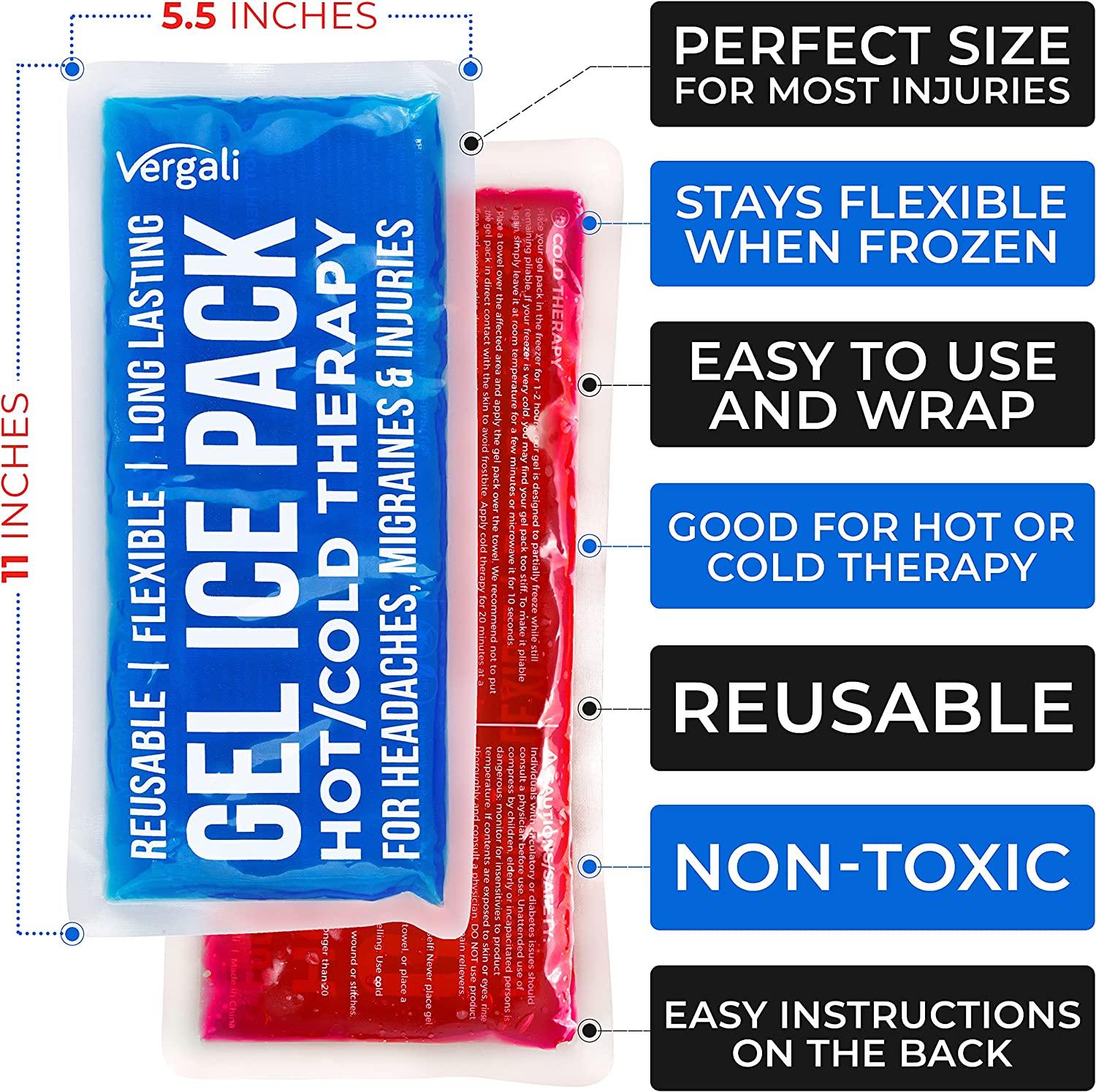 Reusable Gel Ice Packs for Injuries Hot and Cold Compress for