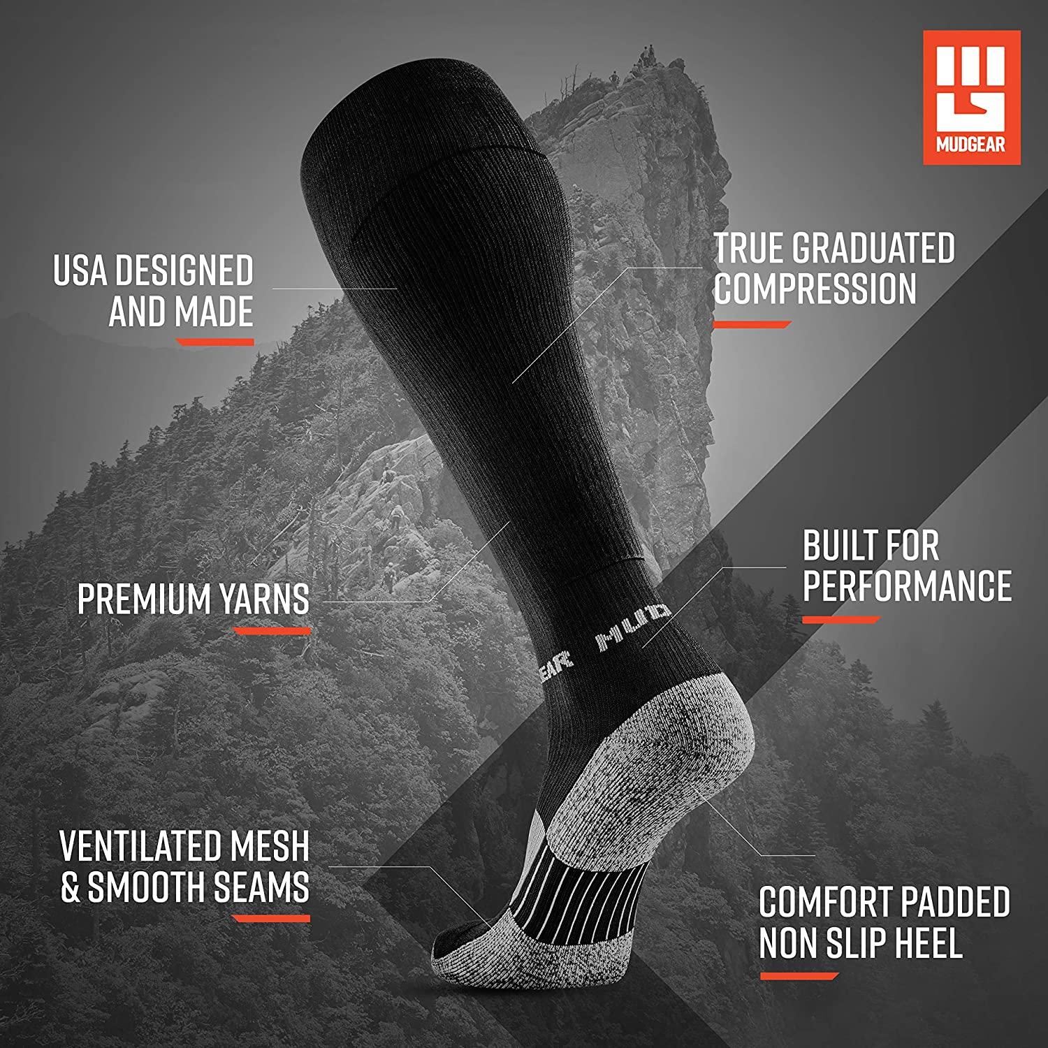 MudGear Premium Compression Socks OCR Trail Running Socks Men