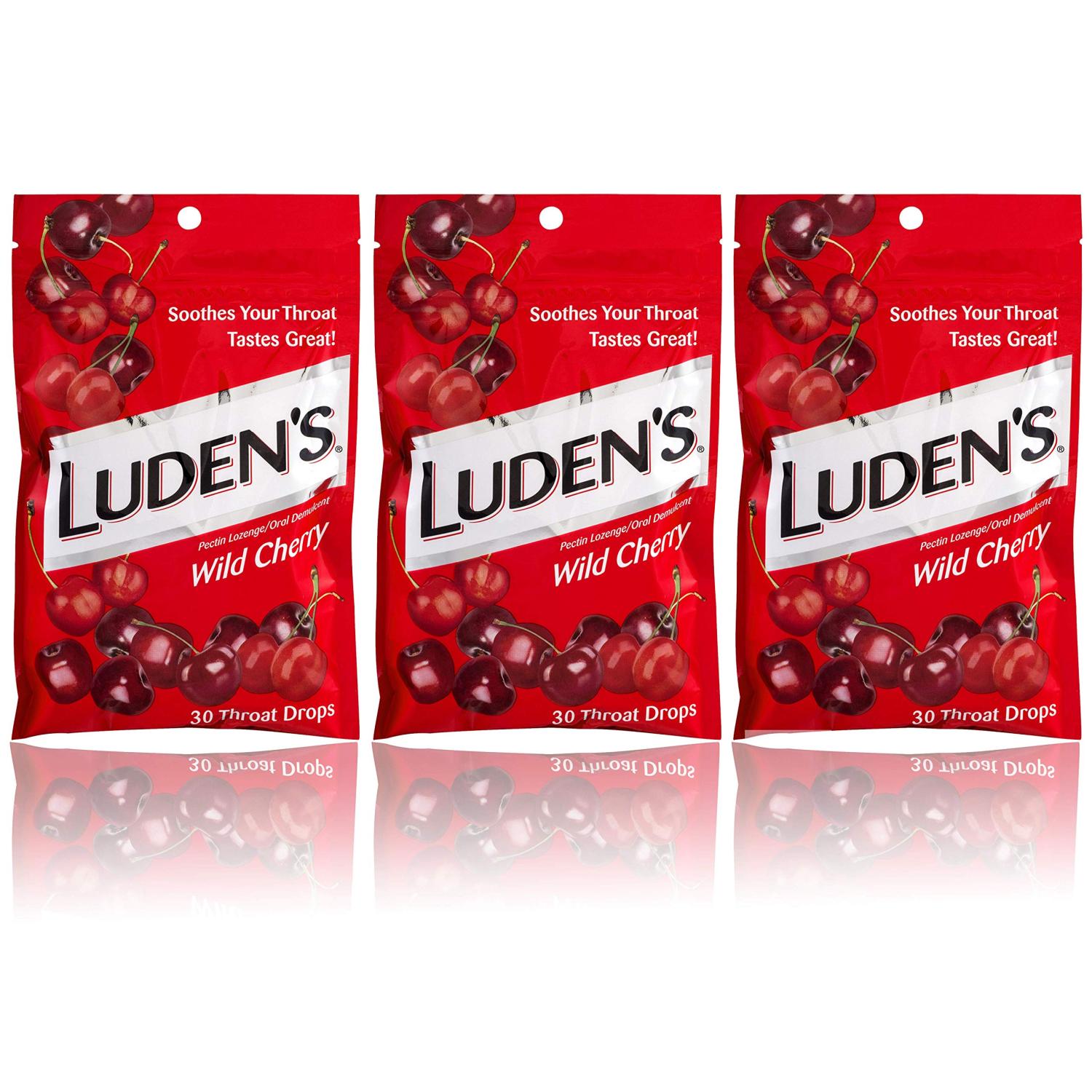 Luden's Wild Cherry Cough Throat Drops Pectin Lozenge/Oral Demulcent