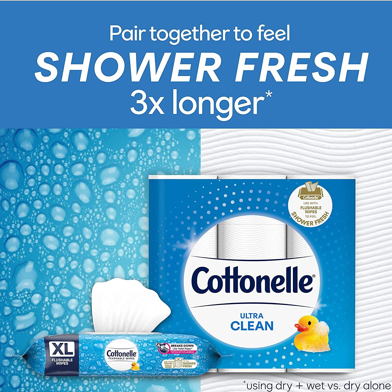 Cottonelle XL Adult Wet Wipes 4 FlipTop Packs (240 Wipes