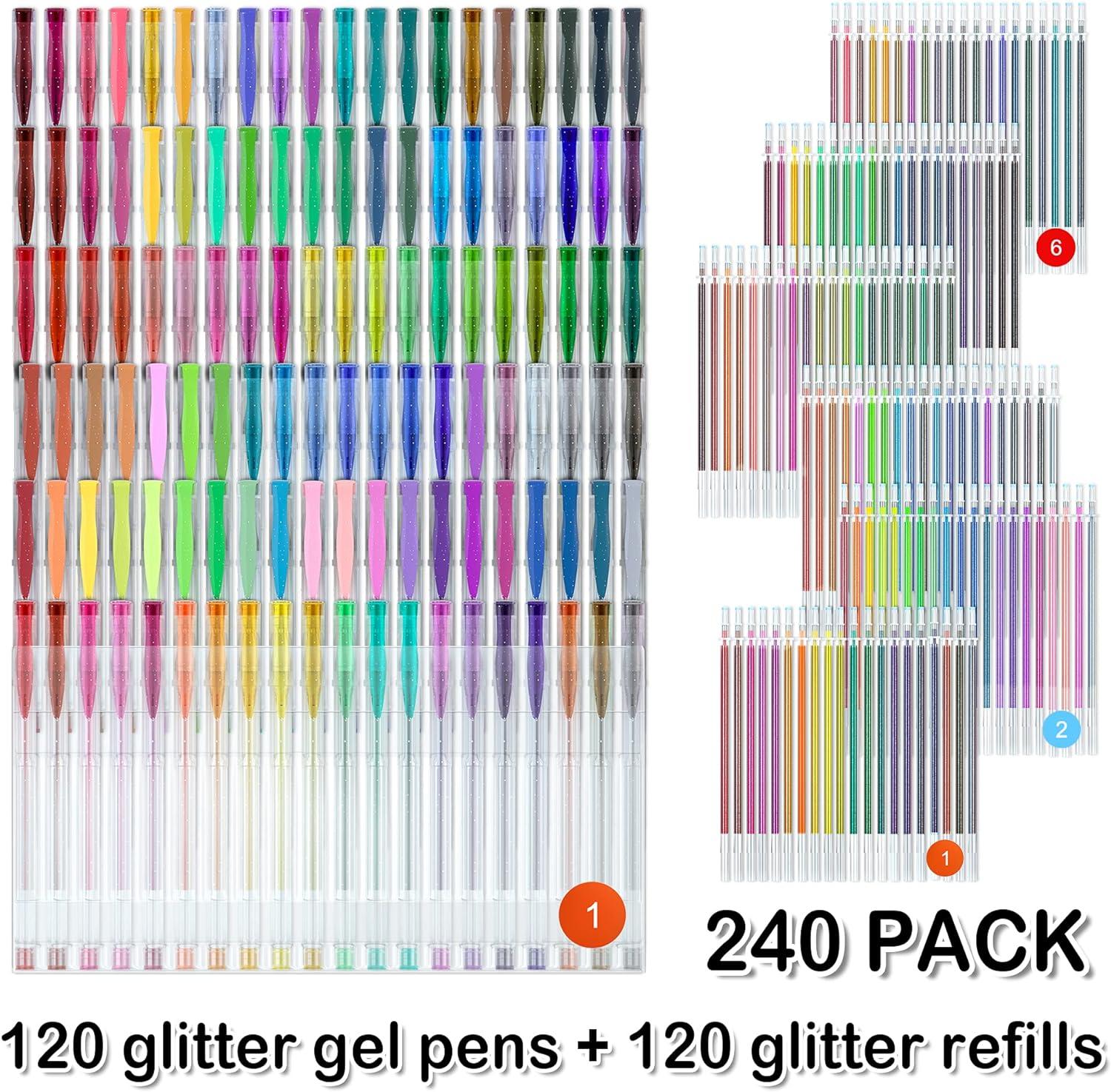 Languo Ensemble de stylos gel acrylique 162 couleurs Pointe 0.6mm comprenant des
