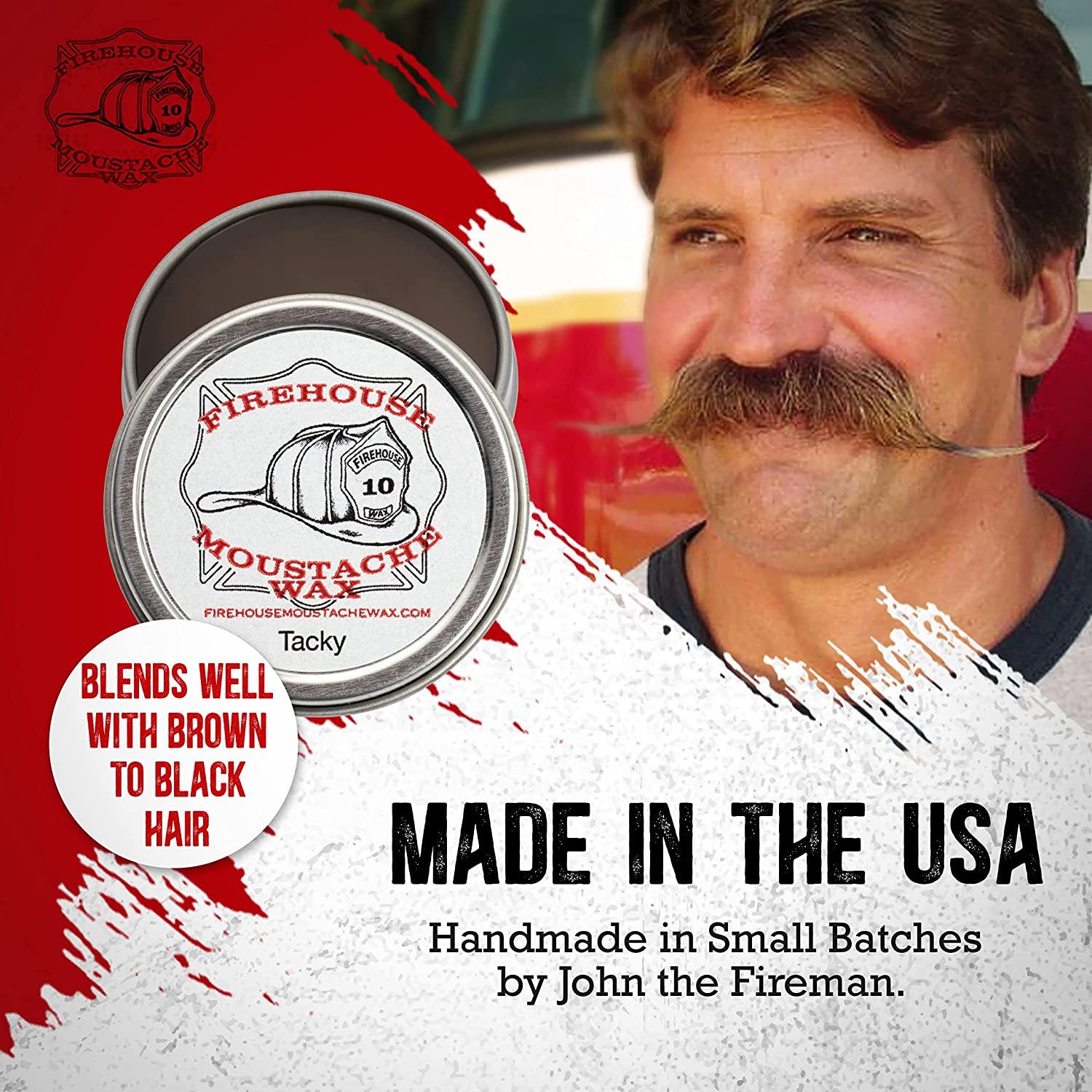 Firehouse Moustache Wax Wacky Tacky Strong AllWeather Mustache & Beard Wax (1 oz) Handmade