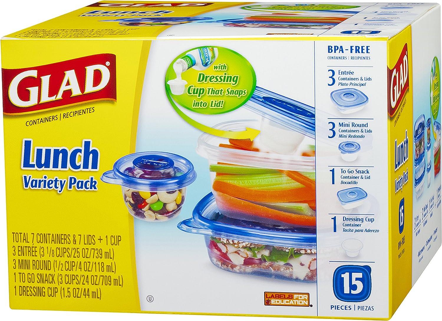 Glad Food Storage Containers, Entree, 25 Ounce, 5 Count