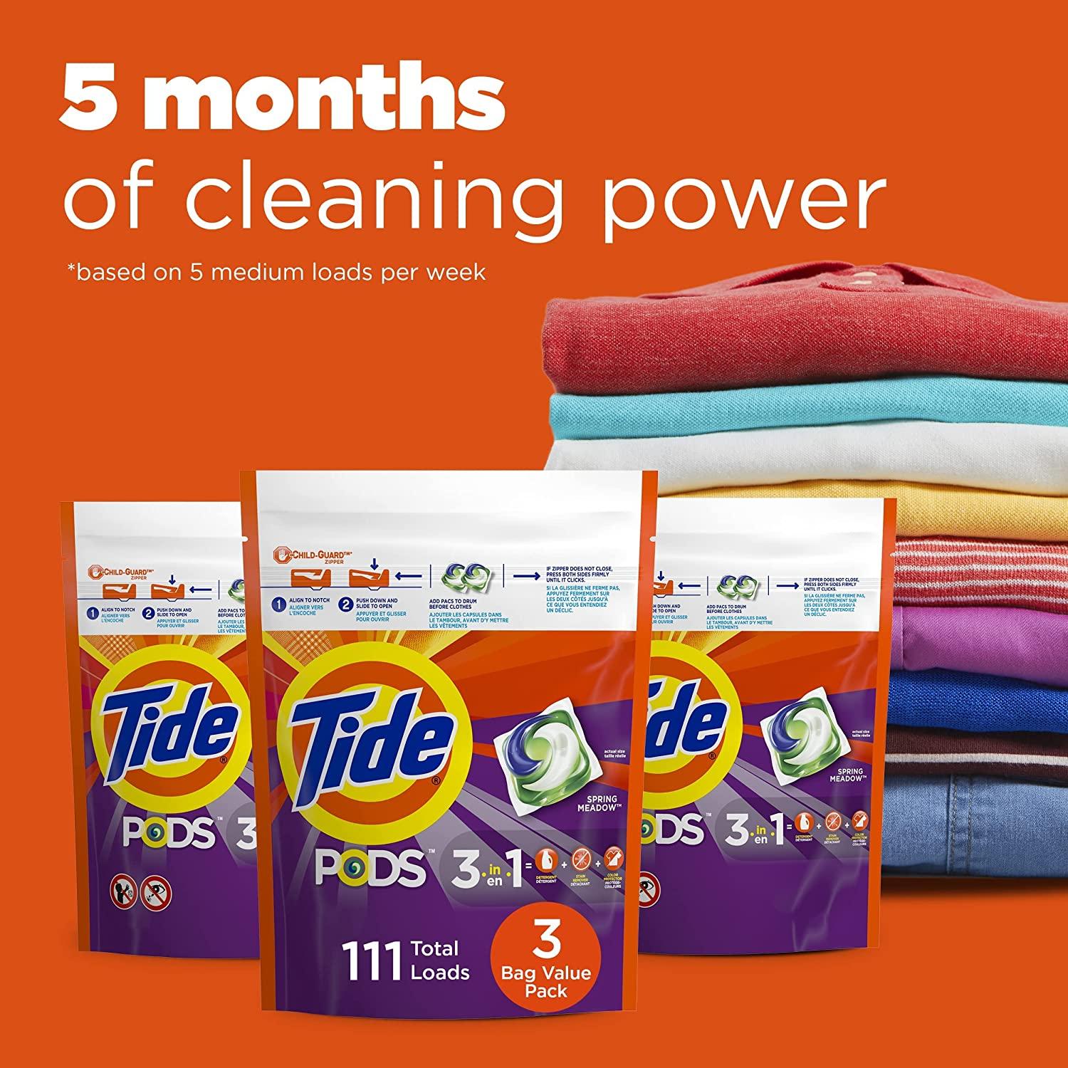 Tide PODS Laundry Detergent Spring Meadow 111 Count HE Compatible (3