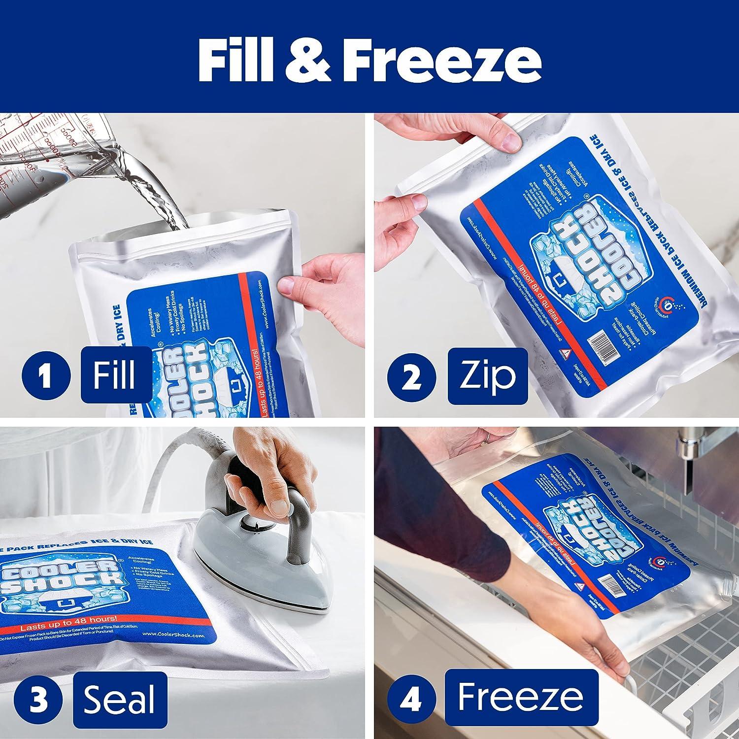 Cooler Shock Reusable Ice Packs For Cooler - Long-Lasting Cold Freezer Packs  For Coolers & Lunch Bags - Cooler Ice Packs For Lunch Box, School