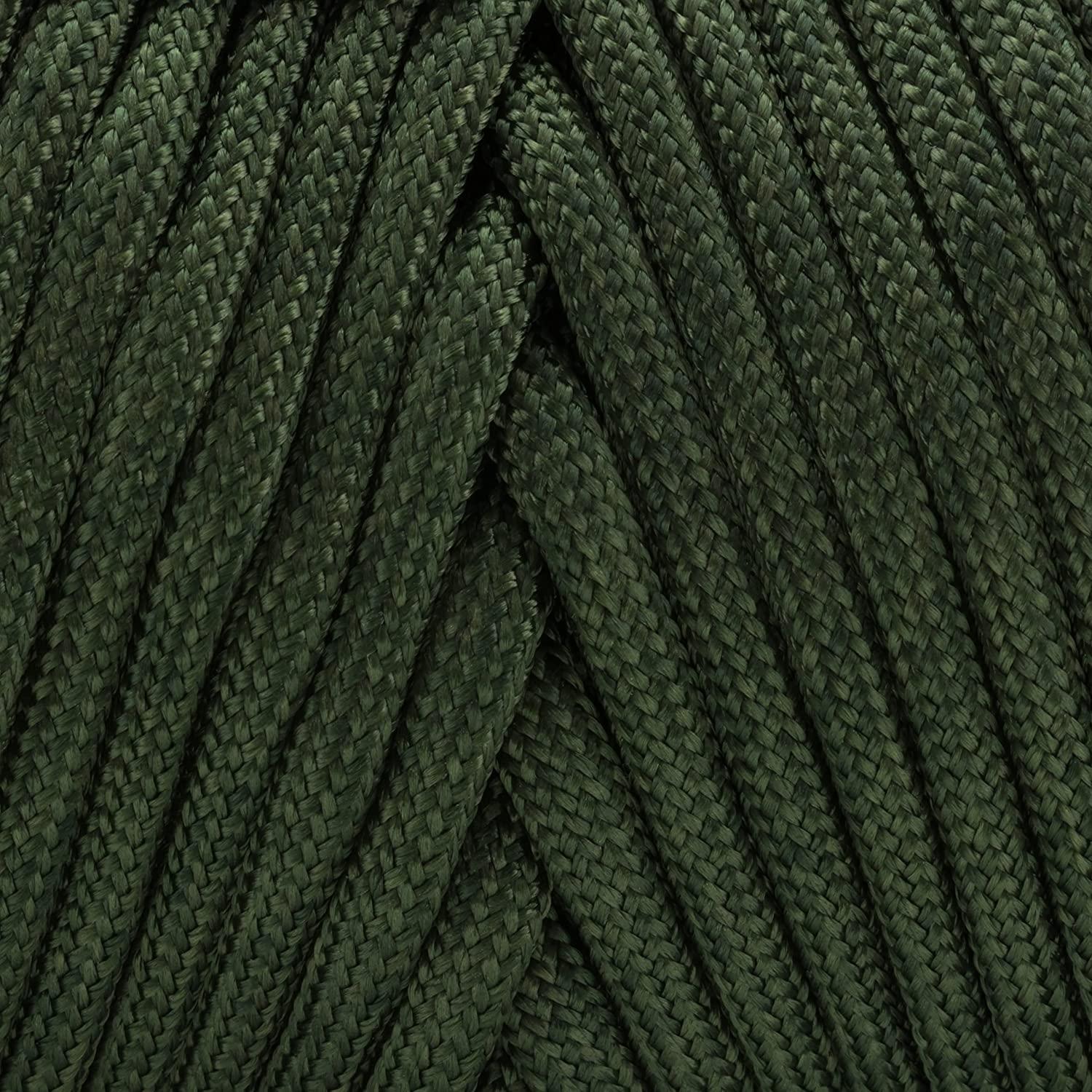 TOUGH-GRID 750lb Paracord Parachute Cord Genuine Mil Type IV 750lb Paracord by The US Military (MIl-C-5040-H) - 100 Nylon Camo Green 50Ft. (Coiled in Bag)