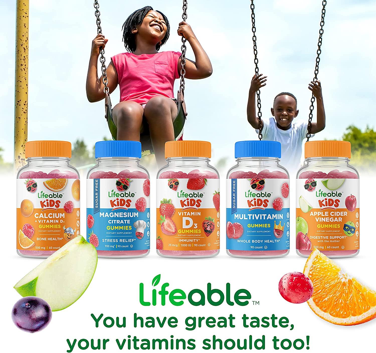 Lifeable Iron for Kids with Vitamin C 10 mg Great Tasting Natural