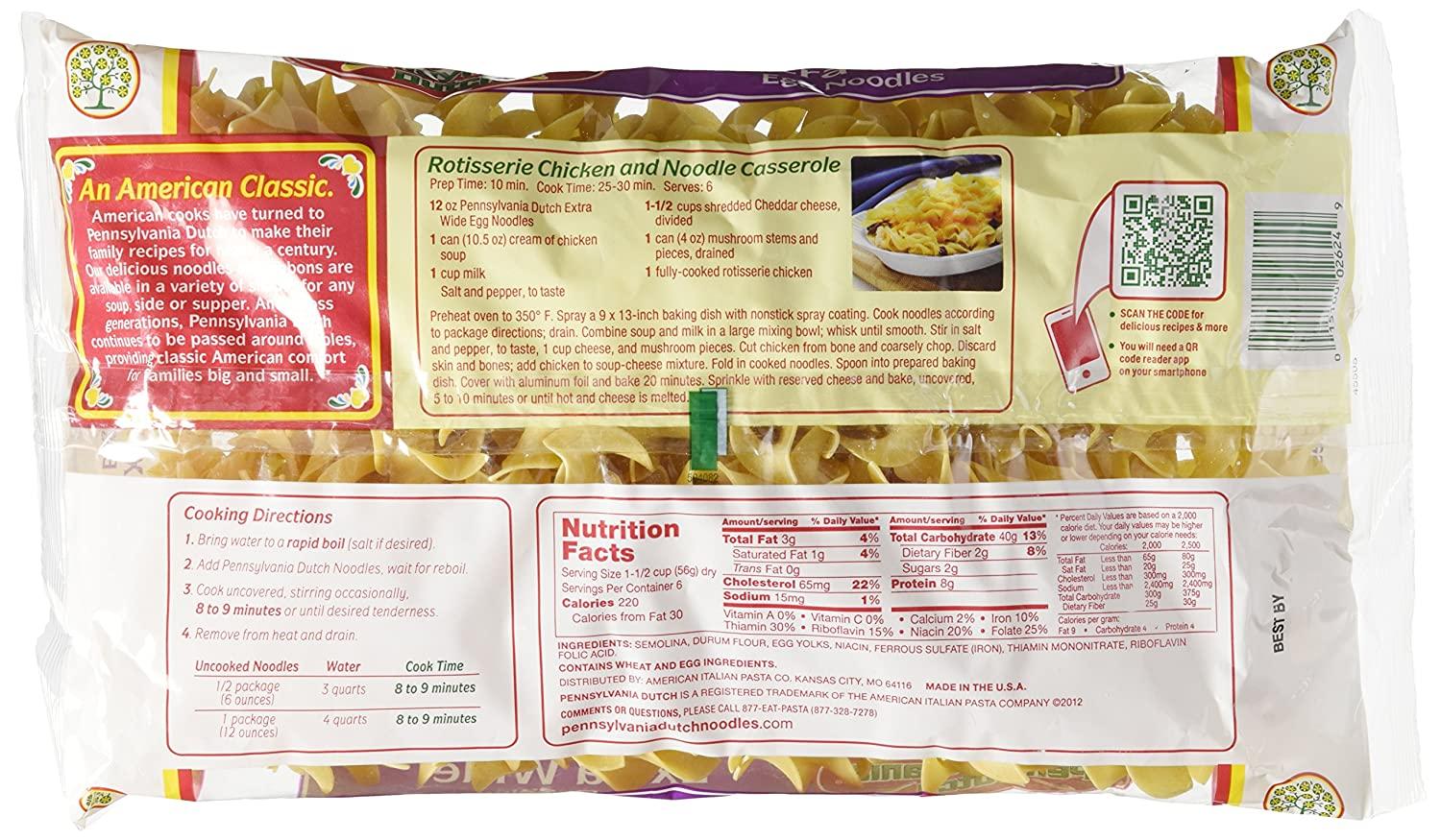 Pennsylvania Dutch Extra Broad Egg Noodles 12 Oz 2 bags