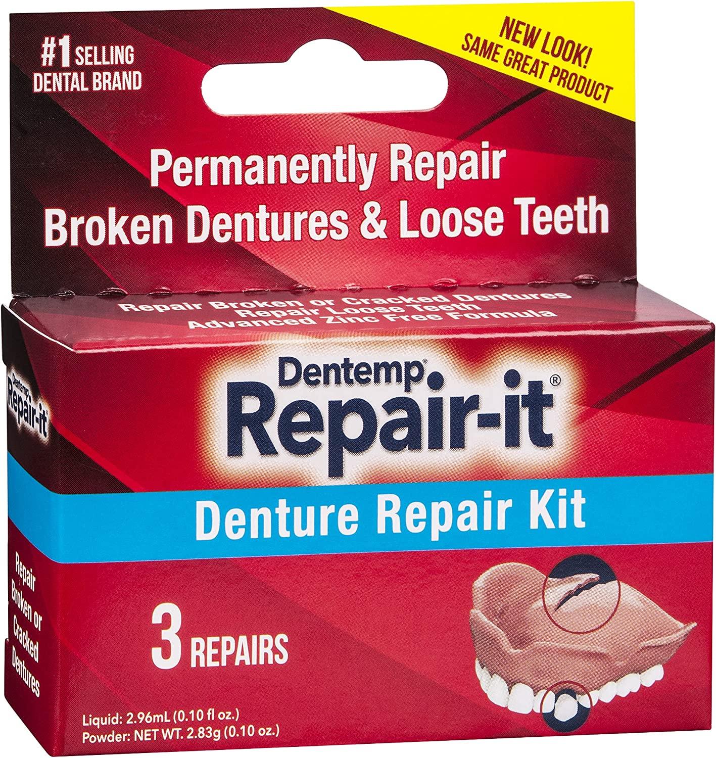 Dentemp Repairit Denture Repair Kit & Relineit Denture Reliner