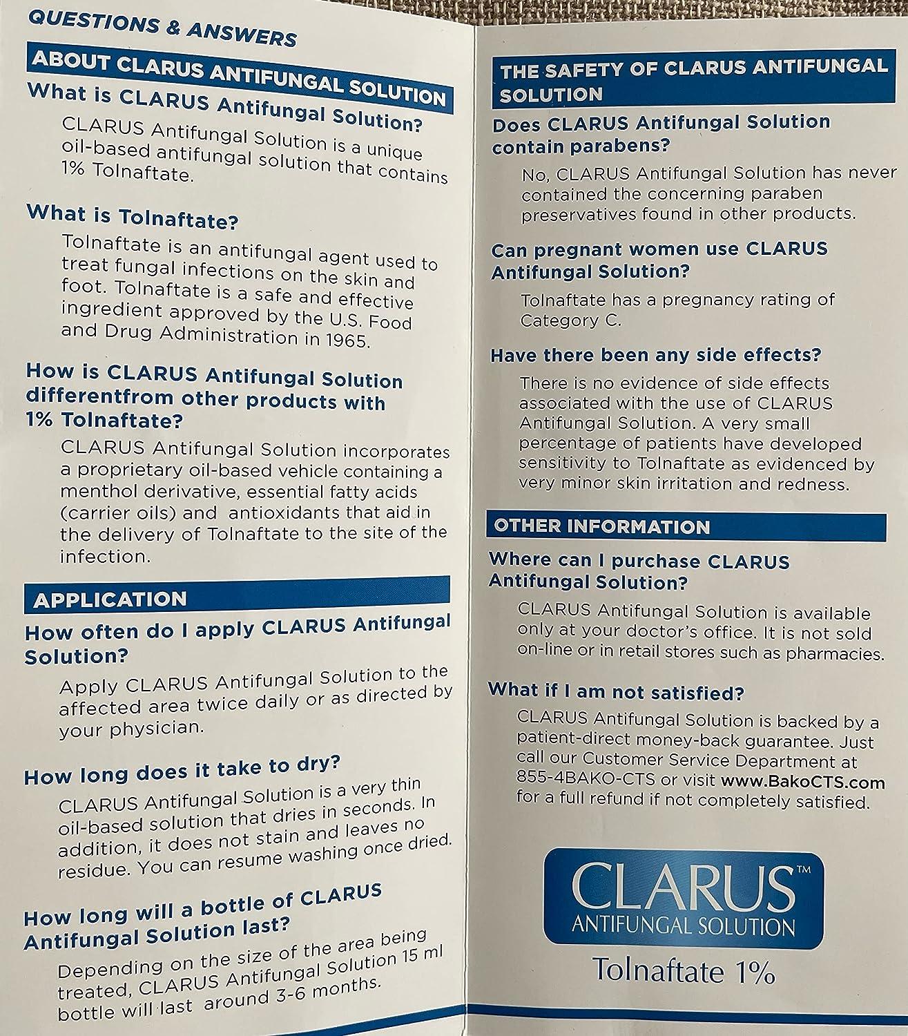 Clarus Antifungal 1 Solution FastActing Treatment for Fungal Infections