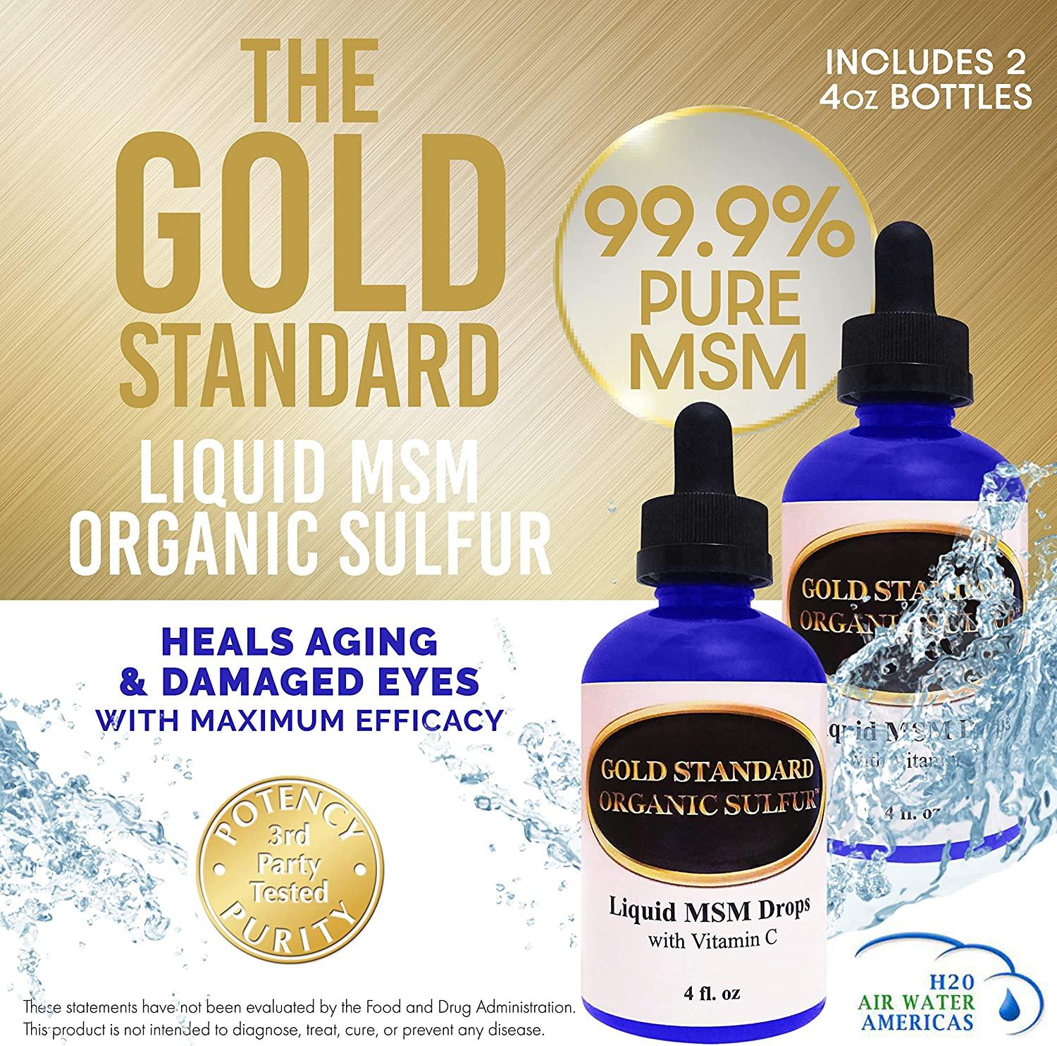 Organic Liquid MSM Drops with Vitamin C 8 oz Premium Sulfur