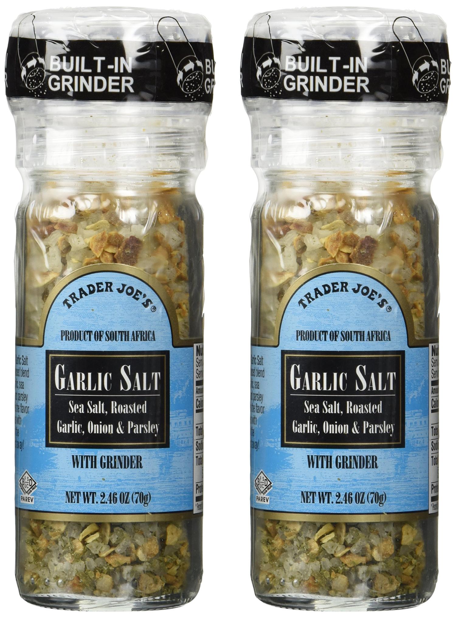 Trader Joe's Garlic Salt Grinder 2Pack Premium Seasoning Blend