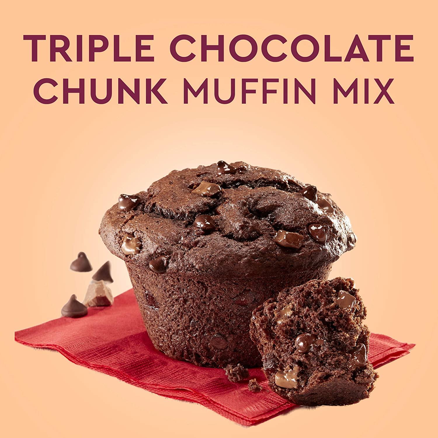 Duncan Hines Triple Chocolate Chunk Muffin Mix 18.2 oz Premium