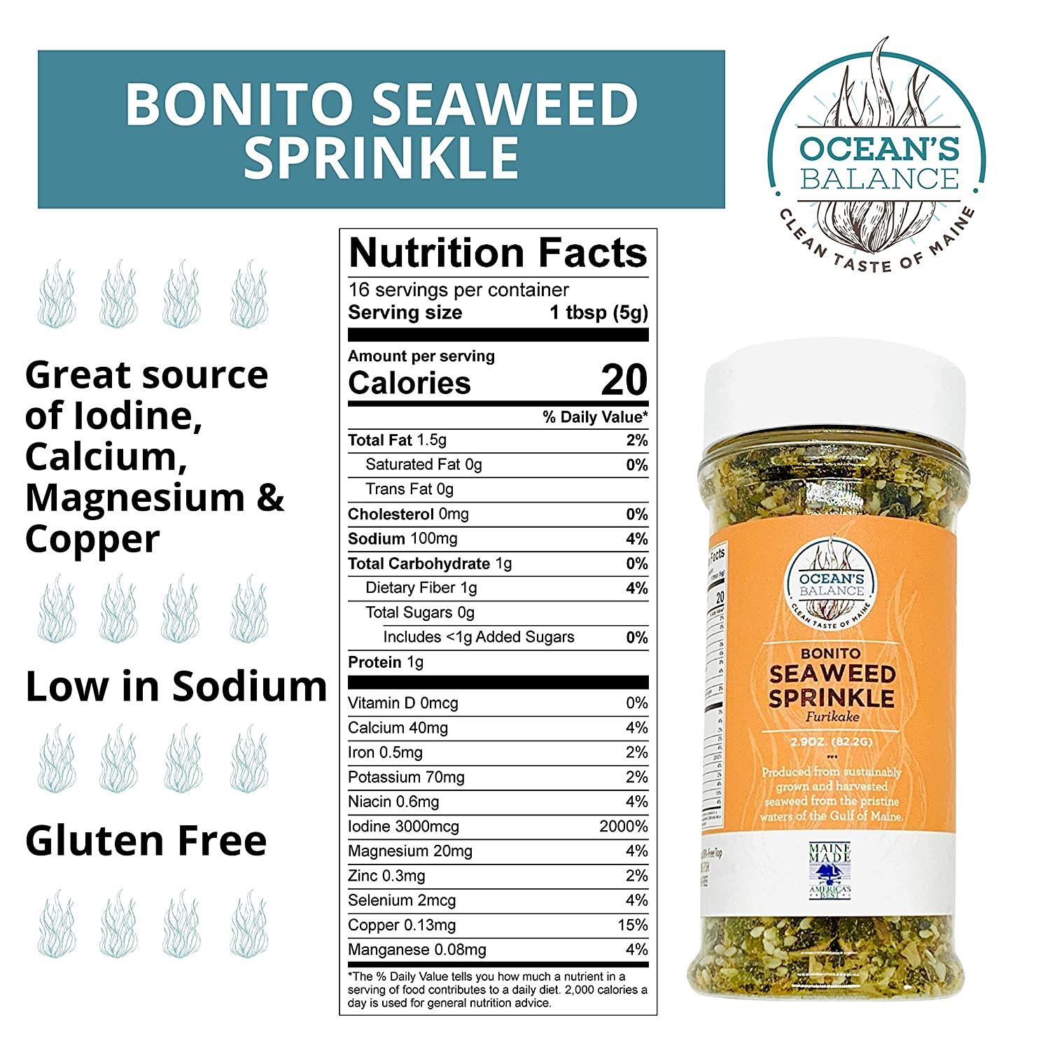 Ocean Balance Bonito Seaweed Seasoning w/ Dried, Tuna Flakes Furikake