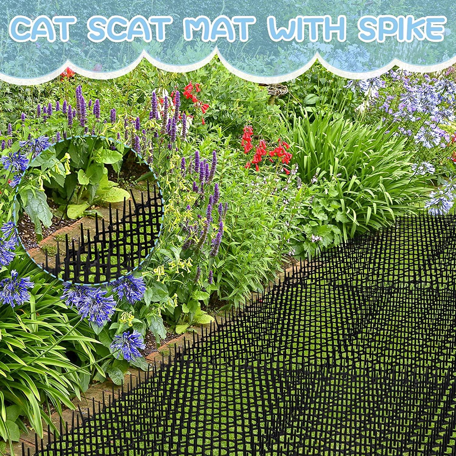 Treela 20 Pieces Cat Scat Mat with Spikes Outdoor Indoor Cat Repellent