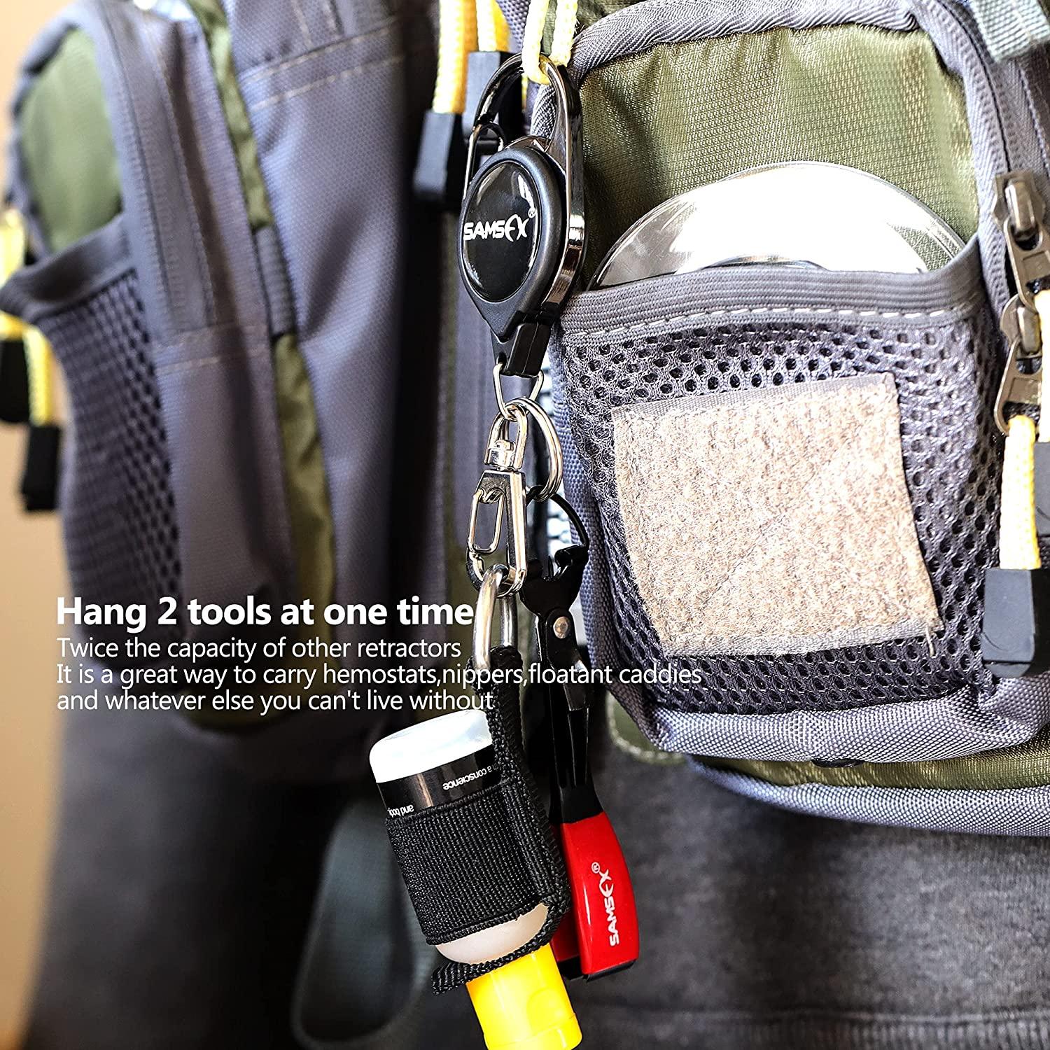 SAMSFX Fly Fishing Zinger Retractor for Anglers Vest Pack Tool Gear