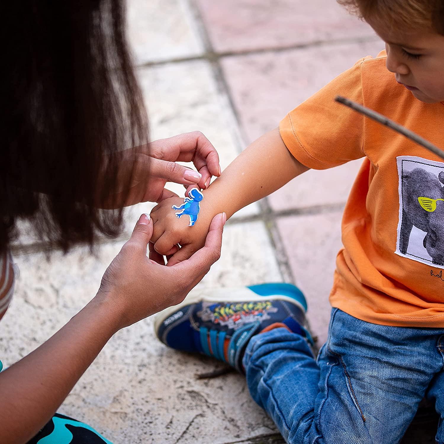 BioSwiss Kids Bandaids 24pcs Fun Dino TRex Shaped Bandages for Boys