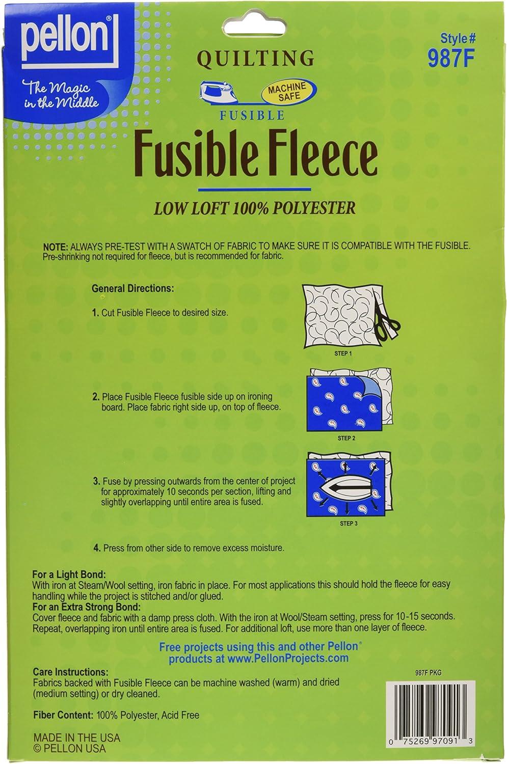 Fusible Fleece - Black - 22 inches X 36 inches - Pellon