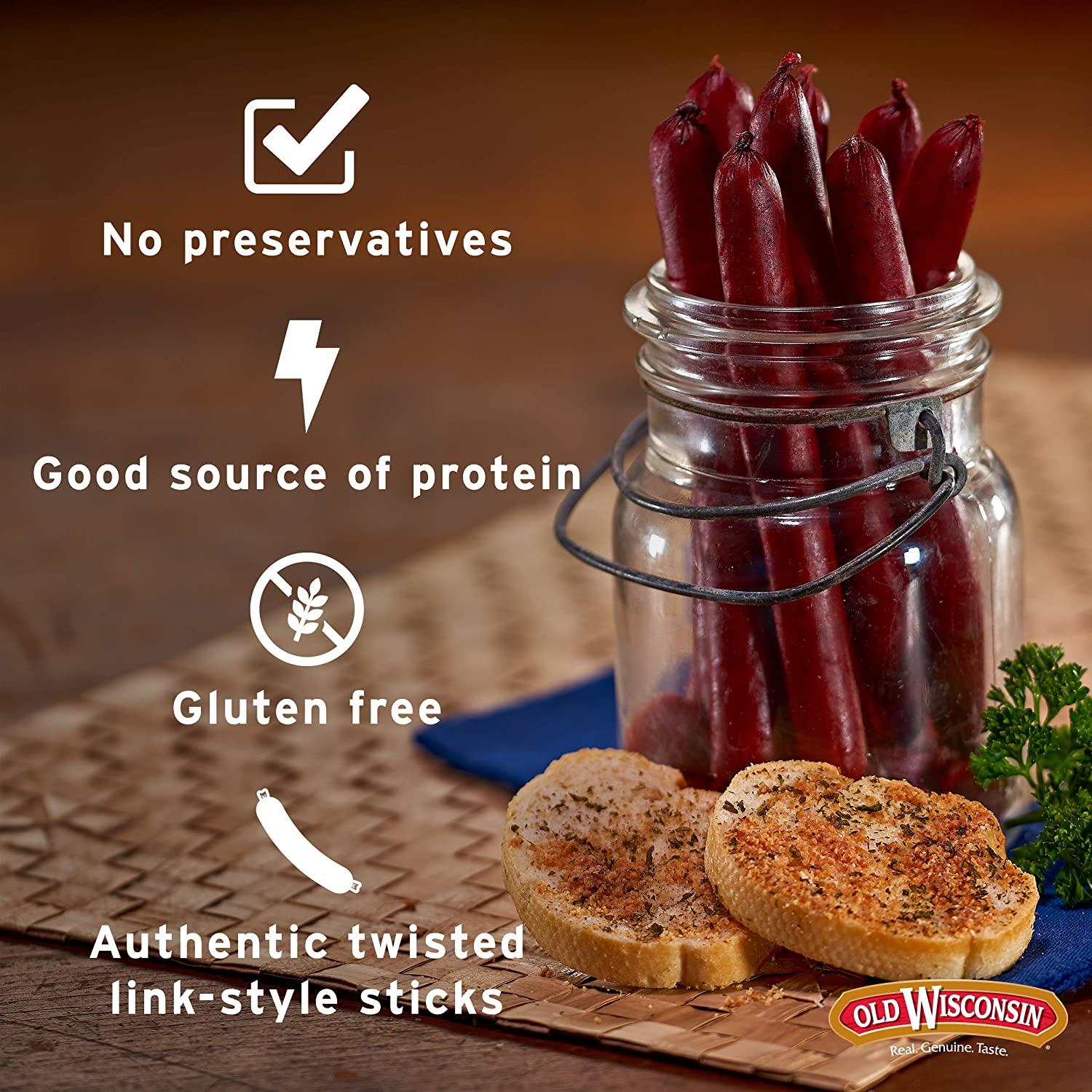 Old Wisconsin Natural Cut Beef Sausage Snack Sticks Naturally Smoked