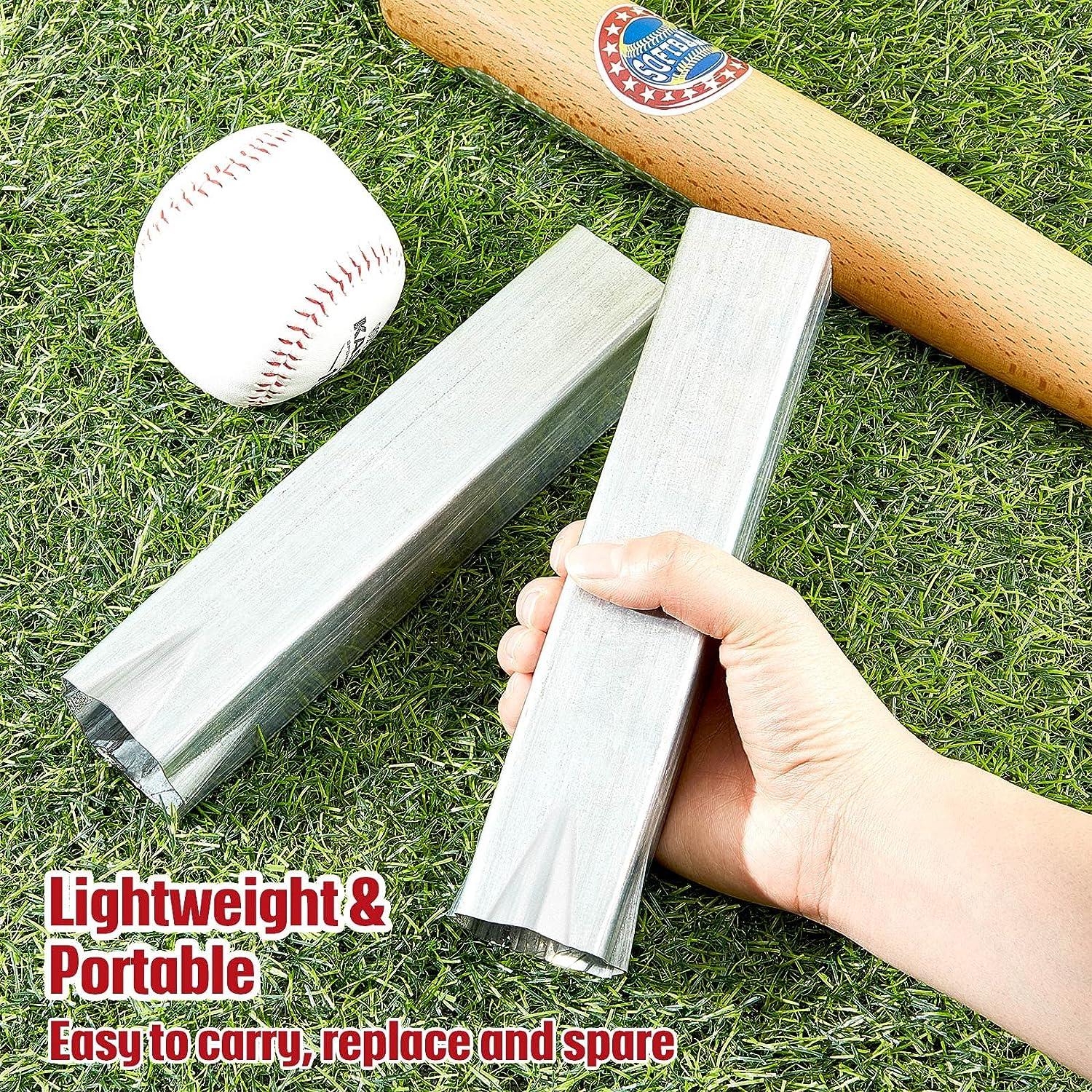 Dunzy Crimped Style Baseball Base Anchors 6 Pack, Silver Ground