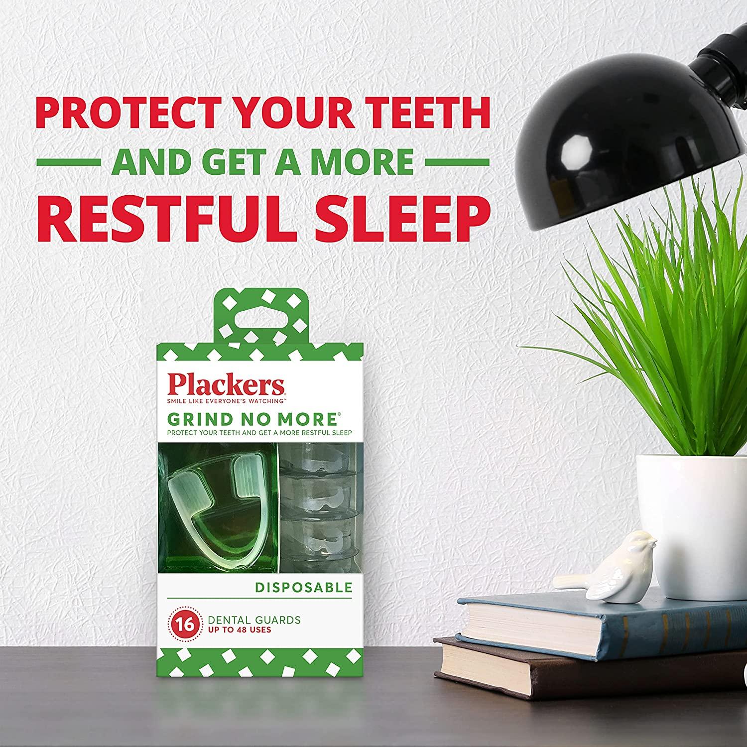Plackers Grind No More Dental Night Guard for Teeth Grinding Blue 10 Count